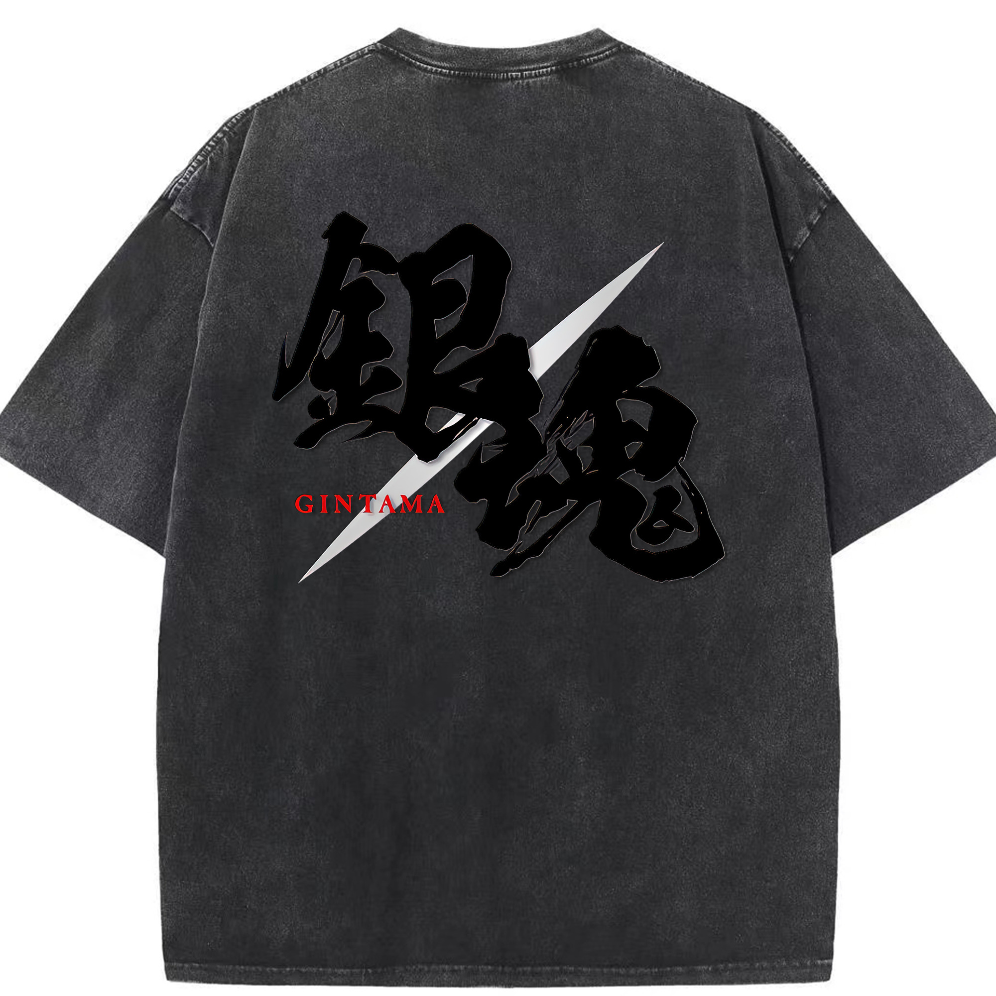 （画像用） ぎんたま 坂田銀時（さかたぎんとき） 神楽 志村新八（しむら しんぱち） GINTAMA Sakata Gintoki Kagura Shimura Shinpachi 綿100% ヴィンテージ風 半袖Tシャツ（背面プリント）