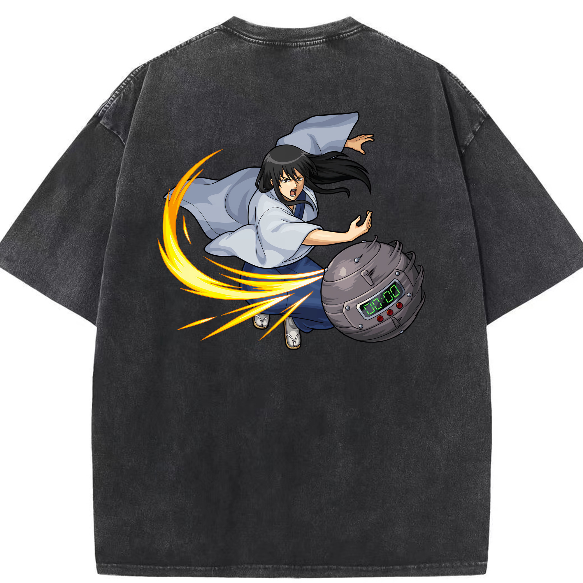 （画像用） ぎんたま 坂田銀時（さかたぎんとき） 神楽 志村新八（しむら しんぱち） GINTAMA Sakata Gintoki Kagura Shimura Shinpachi 綿100% ヴィンテージ風 半袖Tシャツ（背面プリント）
