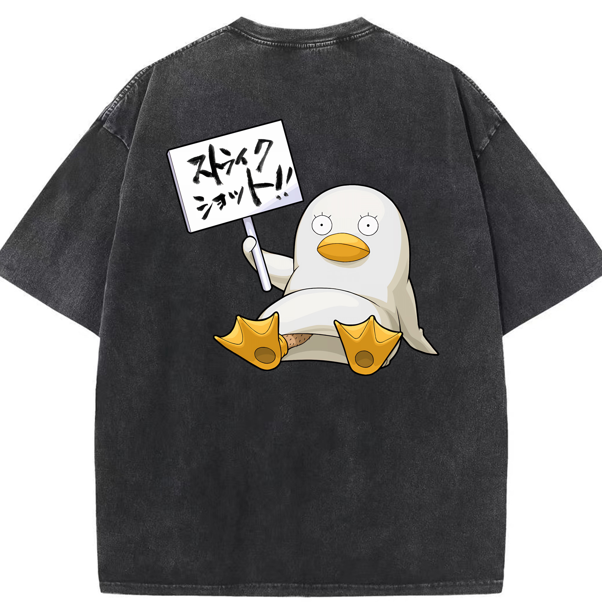 （画像用） ぎんたま 坂田銀時（さかたぎんとき） 神楽 志村新八（しむら しんぱち） GINTAMA Sakata Gintoki Kagura Shimura Shinpachi 綿100% ヴィンテージ風 半袖Tシャツ（背面プリント）