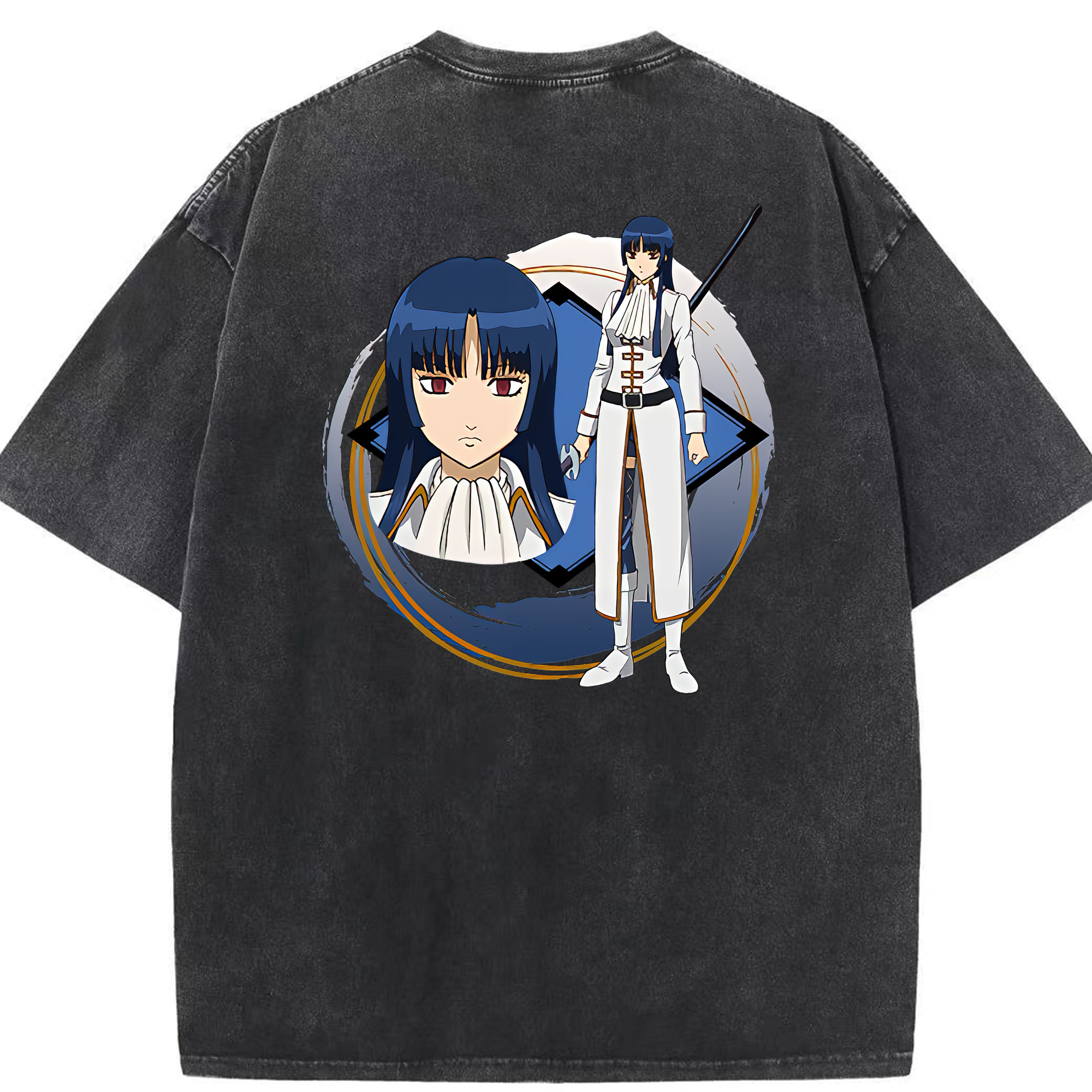 （画像用） ぎんたま 坂田銀時（さかたぎんとき） 神楽 志村新八（しむら しんぱち） GINTAMA Sakata Gintoki Kagura Shimura Shinpachi 綿100% ヴィンテージ風 半袖Tシャツ（背面プリント）