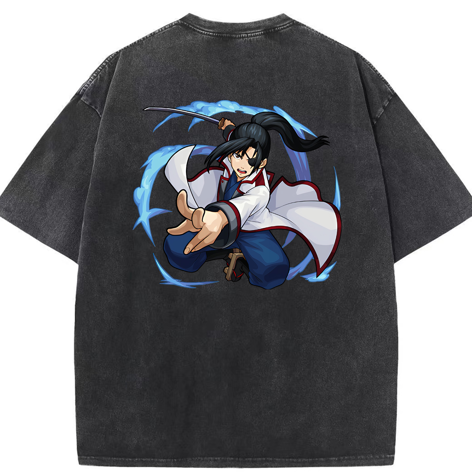 （画像用） ぎんたま 坂田銀時（さかたぎんとき） 神楽 志村新八（しむら しんぱち） GINTAMA Sakata Gintoki Kagura Shimura Shinpachi 綿100% ヴィンテージ風 半袖Tシャツ（背面プリント）