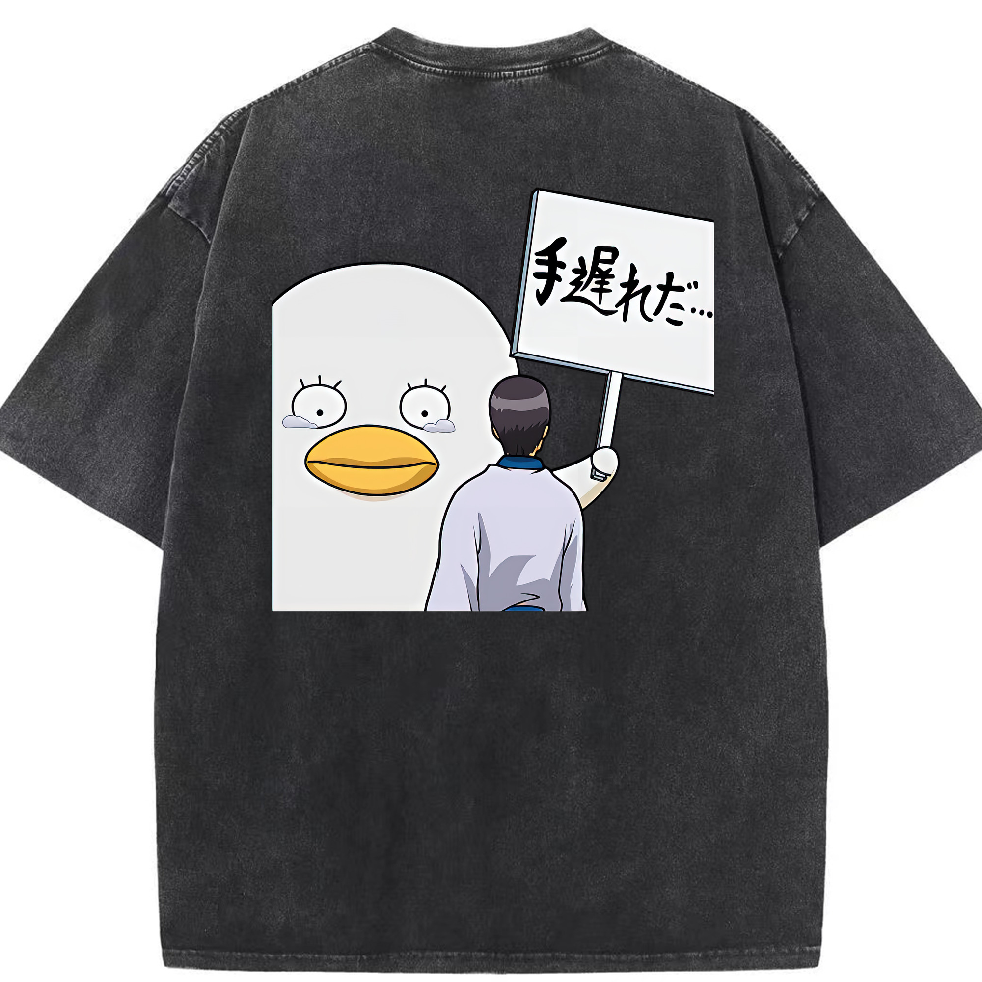 （画像用） ぎんたま 坂田銀時（さかたぎんとき） 神楽 志村新八（しむら しんぱち） GINTAMA Sakata Gintoki Kagura Shimura Shinpachi 綿100% ヴィンテージ風 半袖Tシャツ（背面プリント）