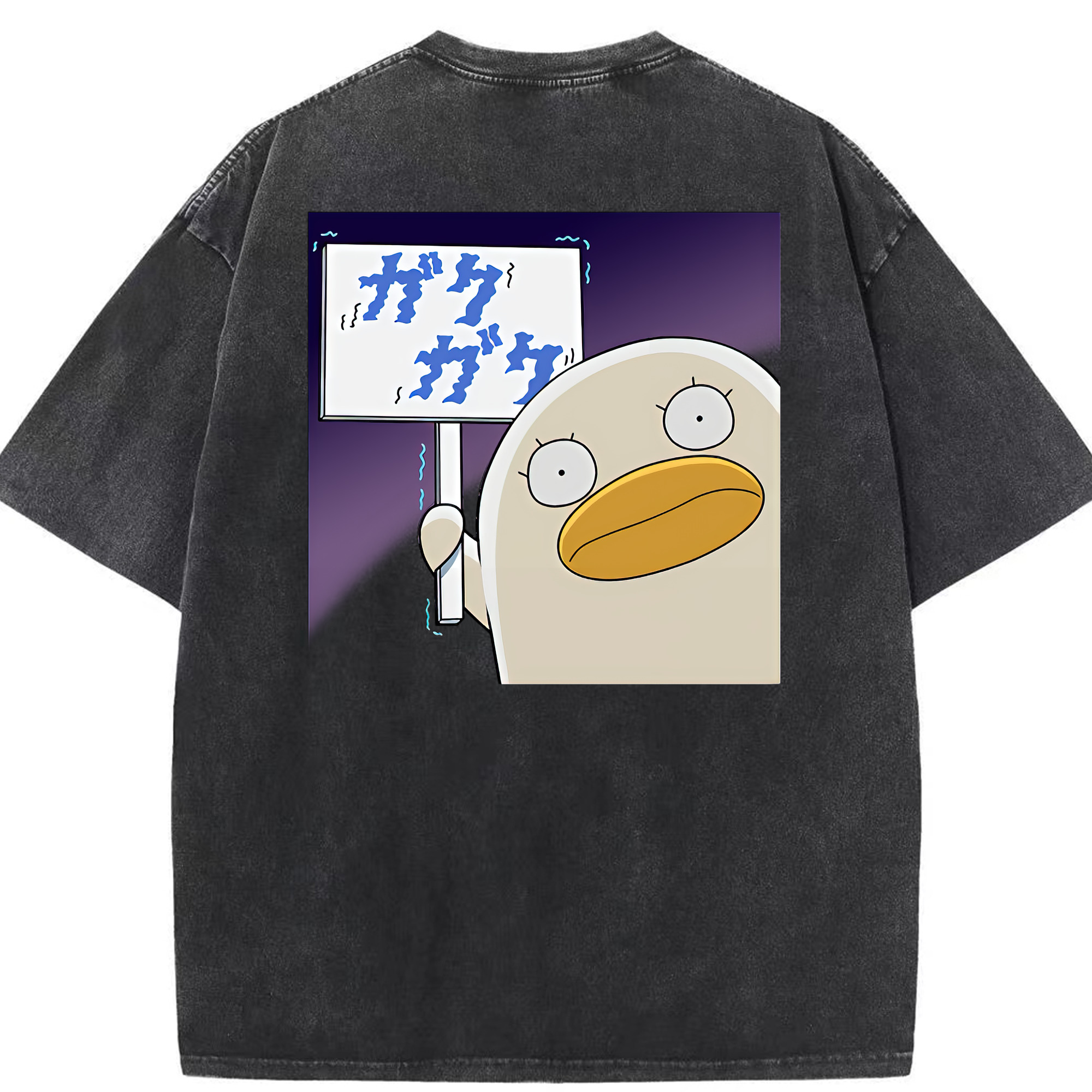 （画像用） ぎんたま 坂田銀時（さかたぎんとき） 神楽 志村新八（しむら しんぱち） GINTAMA Sakata Gintoki Kagura Shimura Shinpachi 綿100% ヴィンテージ風 半袖Tシャツ（背面プリント）