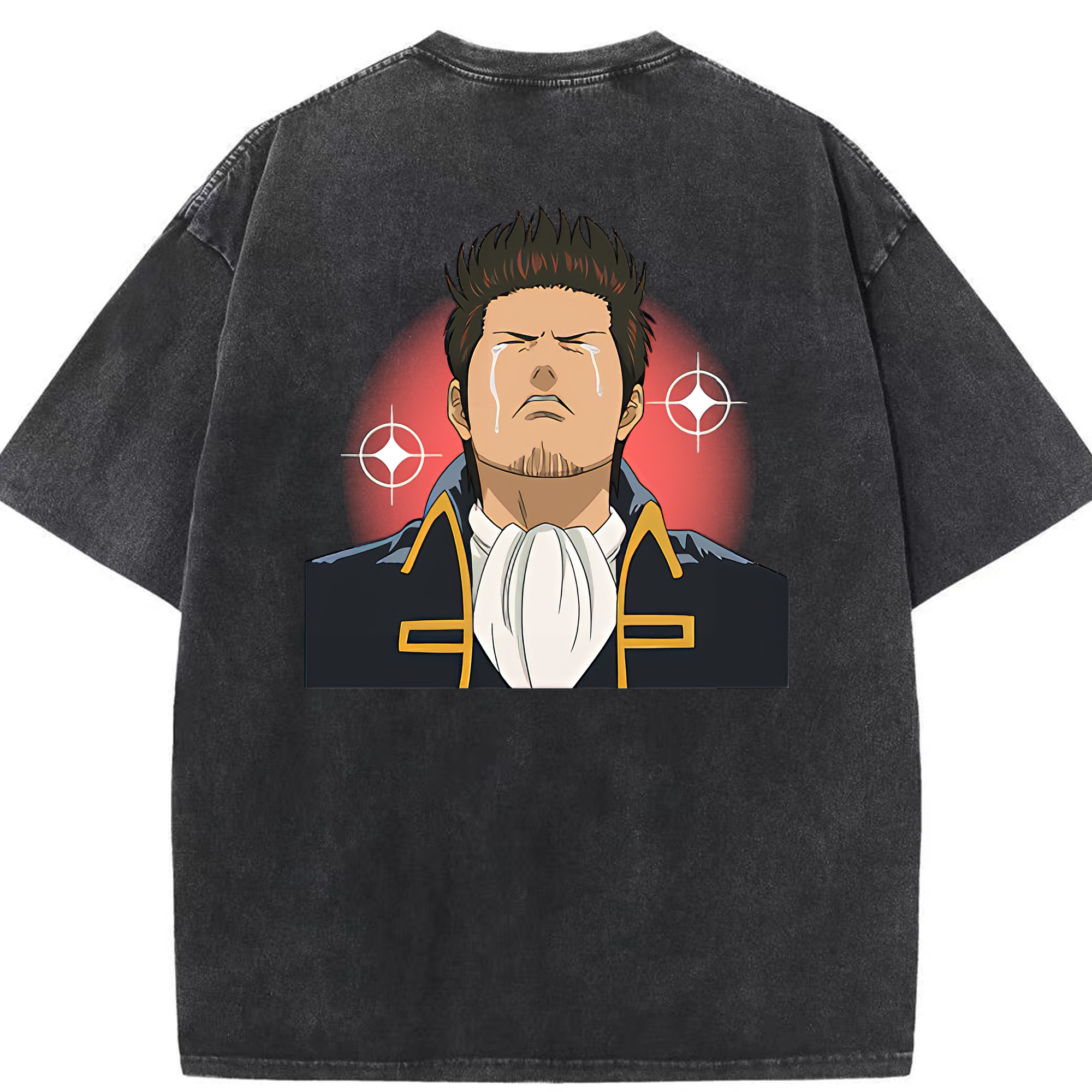 （画像用） ぎんたま 坂田銀時（さかたぎんとき） 神楽 志村新八（しむら しんぱち） GINTAMA Sakata Gintoki Kagura Shimura Shinpachi 綿100% ヴィンテージ風 半袖Tシャツ（背面プリント）