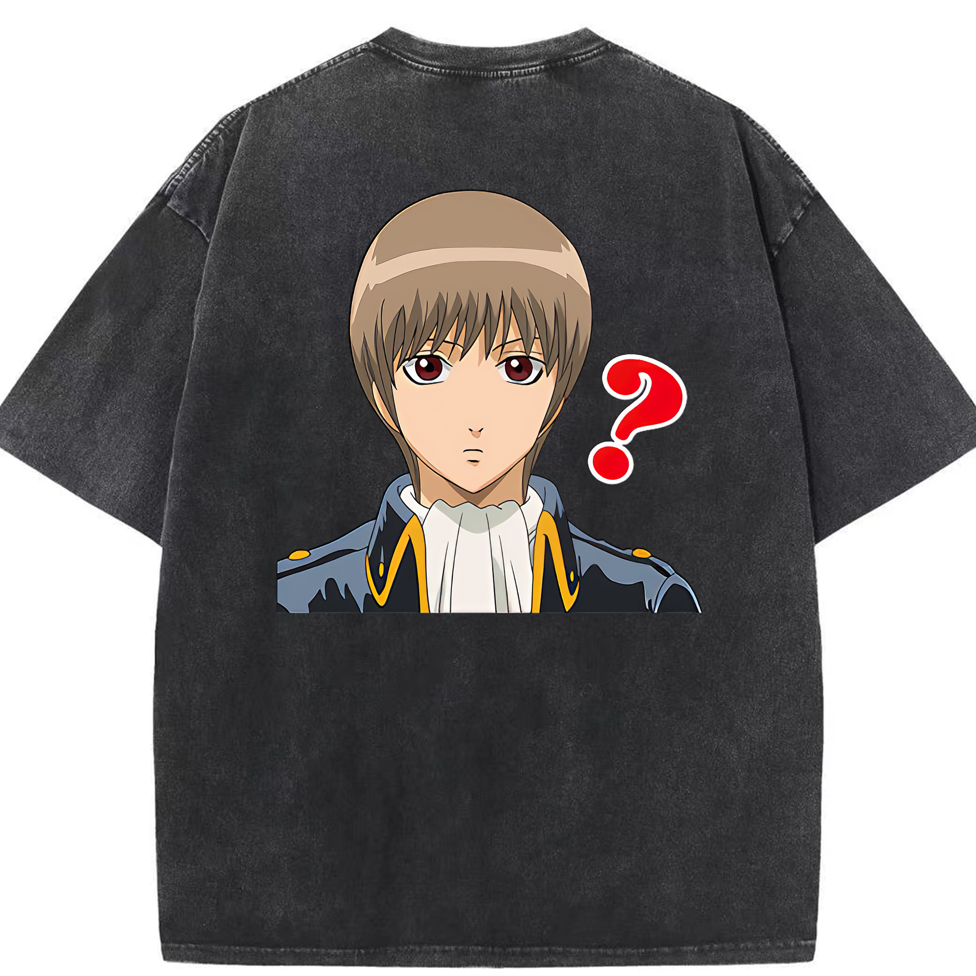 （画像用） ぎんたま 坂田銀時（さかたぎんとき） 神楽 志村新八（しむら しんぱち） GINTAMA Sakata Gintoki Kagura Shimura Shinpachi 綿100% ヴィンテージ風 半袖Tシャツ（背面プリント）