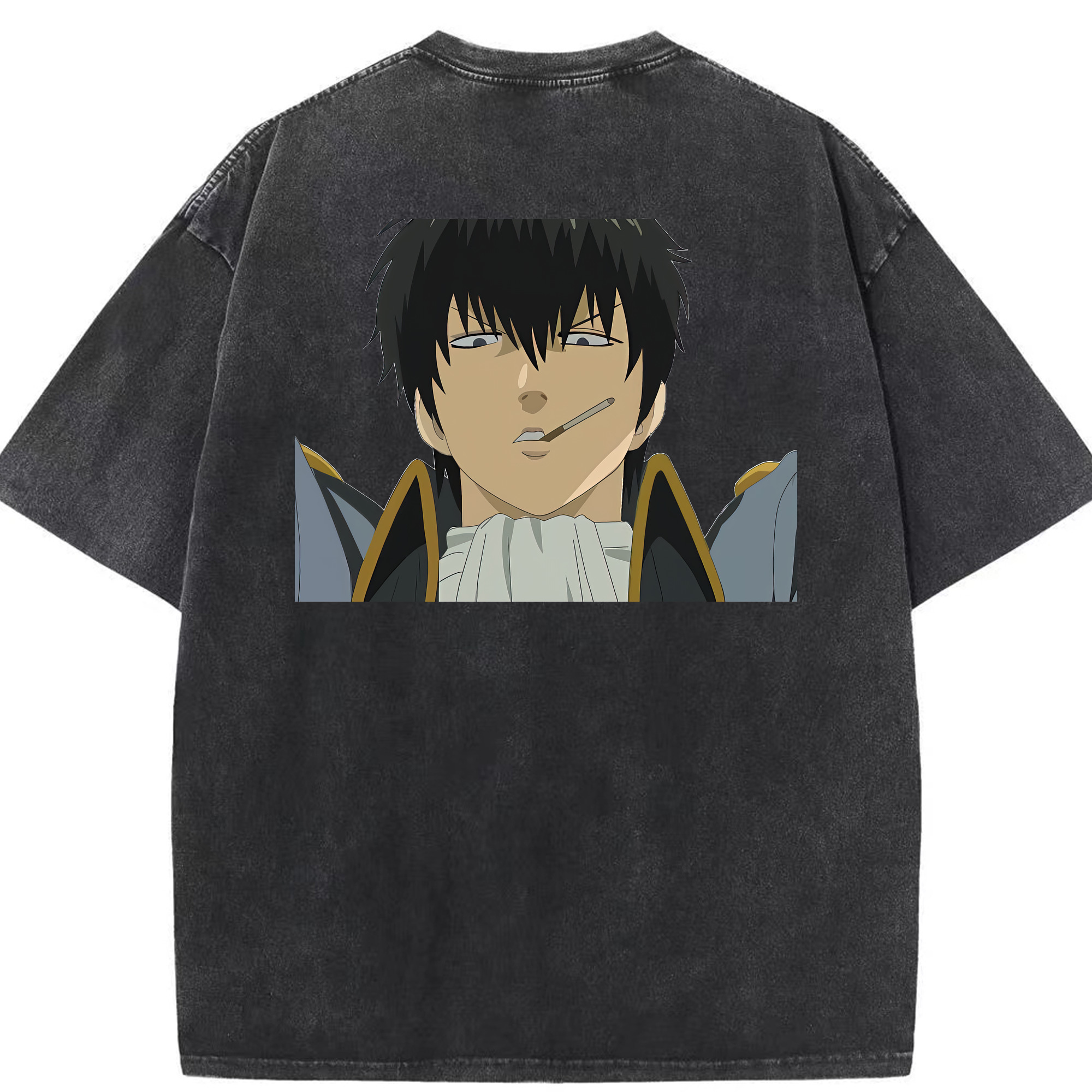 （画像用） ぎんたま 坂田銀時（さかたぎんとき） 神楽 志村新八（しむら しんぱち） GINTAMA Sakata Gintoki Kagura Shimura Shinpachi 綿100% ヴィンテージ風 半袖Tシャツ（背面プリント）