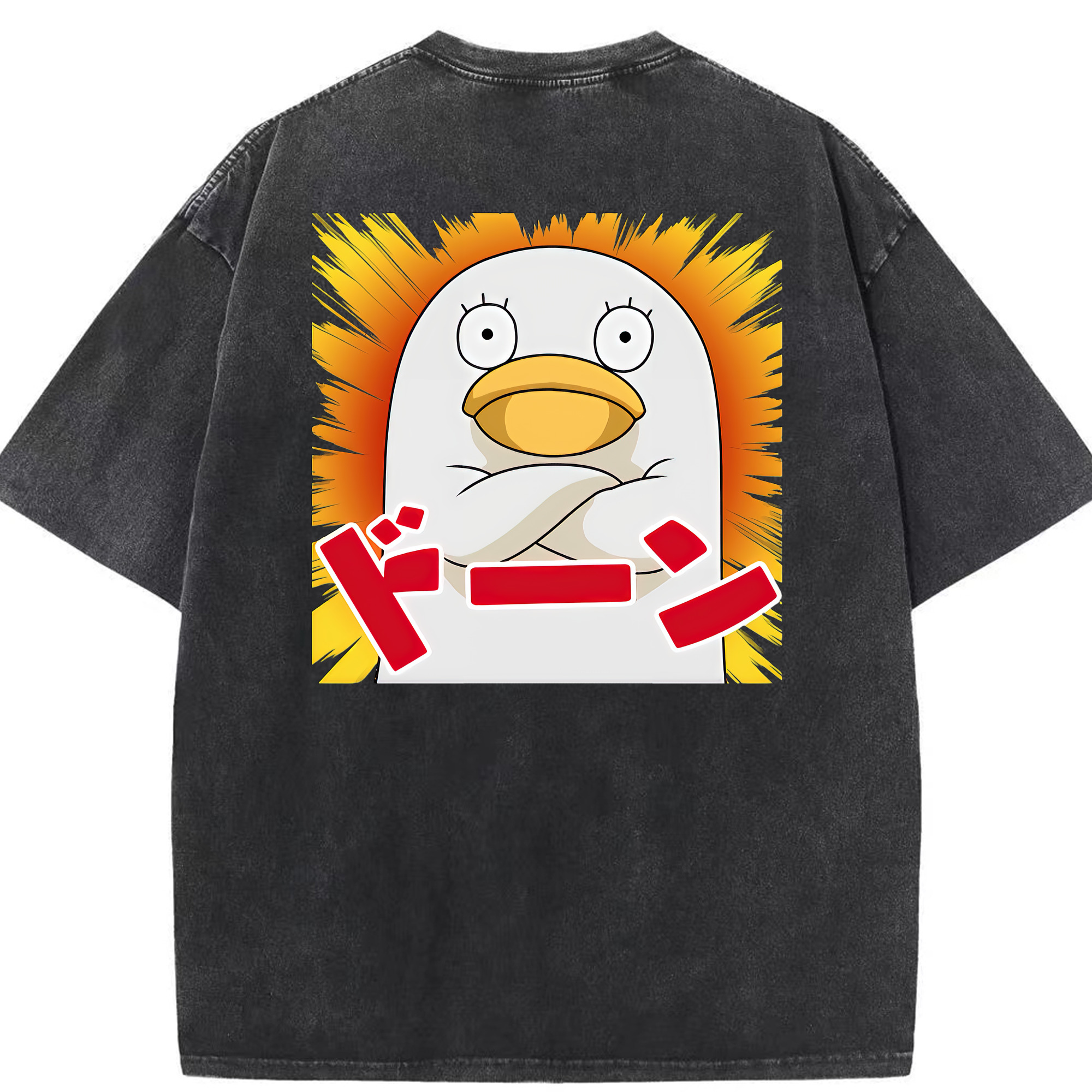 （画像用） ぎんたま 坂田銀時（さかたぎんとき） 神楽 志村新八（しむら しんぱち） GINTAMA Sakata Gintoki Kagura Shimura Shinpachi 綿100% ヴィンテージ風 半袖Tシャツ（背面プリント）
