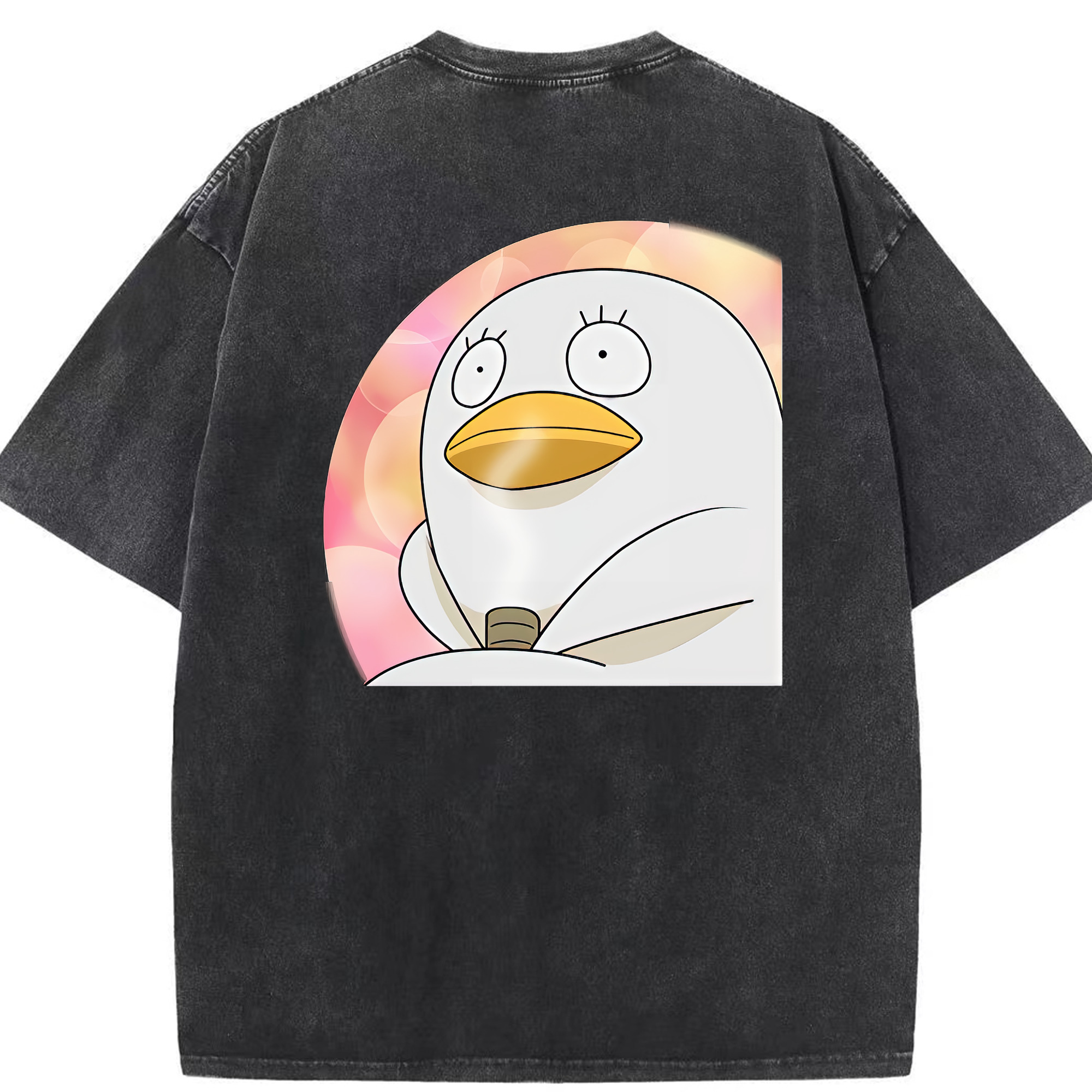 （画像用） ぎんたま 坂田銀時（さかたぎんとき） 神楽 志村新八（しむら しんぱち） GINTAMA Sakata Gintoki Kagura Shimura Shinpachi 綿100% ヴィンテージ風 半袖Tシャツ（背面プリント）