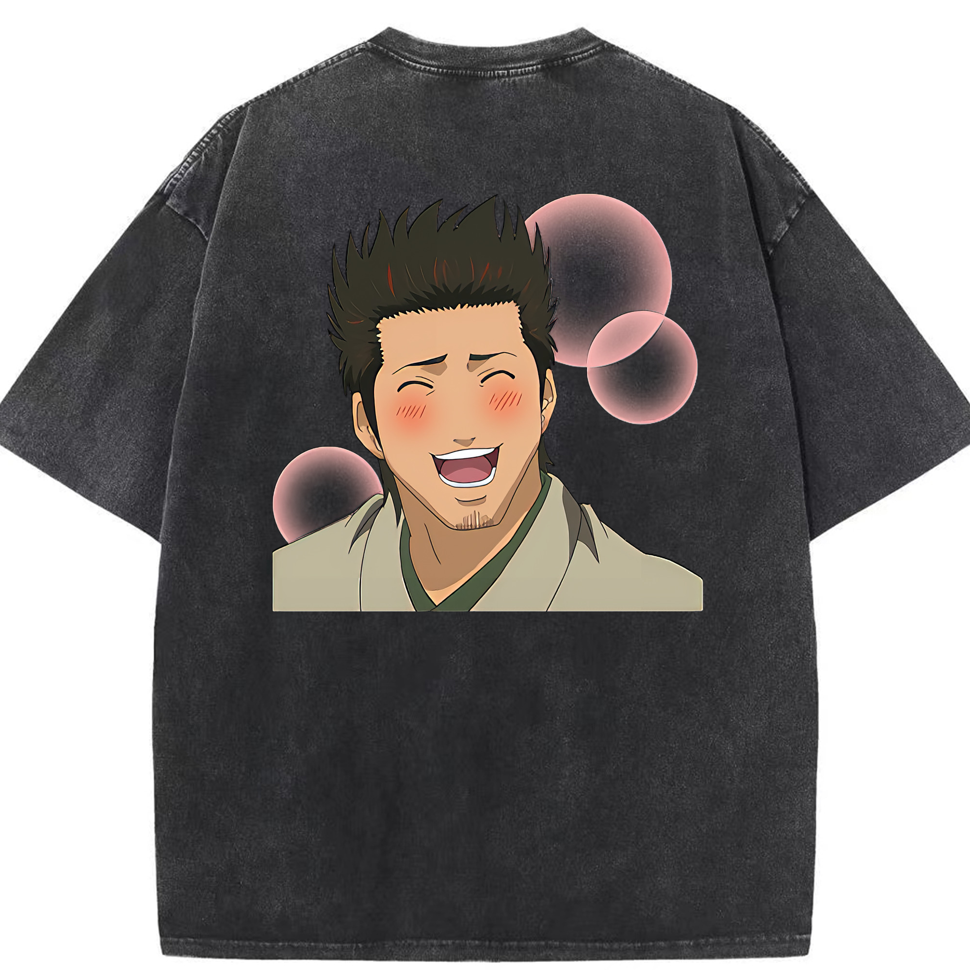 （画像用） ぎんたま 坂田銀時（さかたぎんとき） 神楽 志村新八（しむら しんぱち） GINTAMA Sakata Gintoki Kagura Shimura Shinpachi 綿100% ヴィンテージ風 半袖Tシャツ（背面プリント）