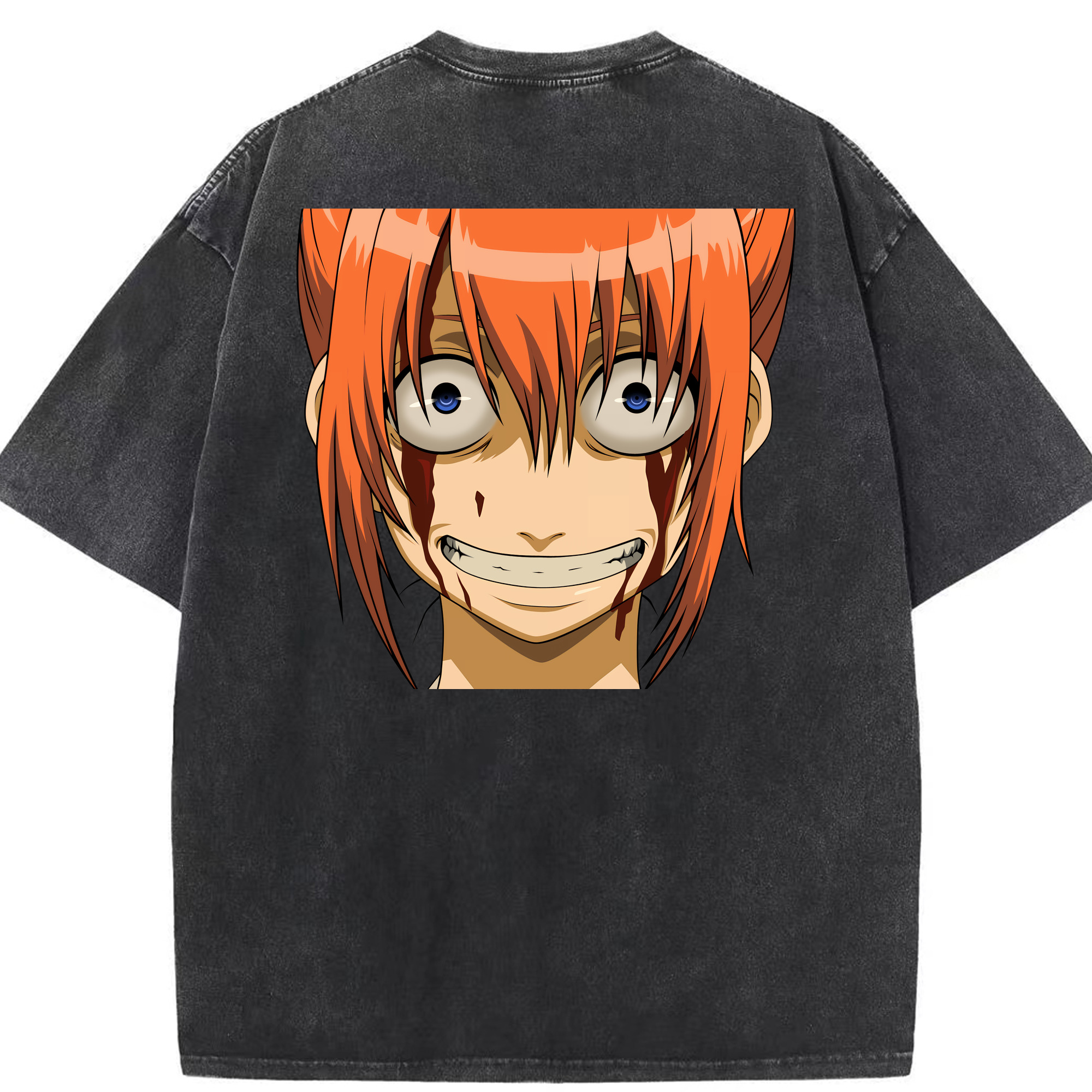（画像用） ぎんたま 坂田銀時（さかたぎんとき） 神楽 志村新八（しむら しんぱち） GINTAMA Sakata Gintoki Kagura Shimura Shinpachi 綿100% ヴィンテージ風 半袖Tシャツ（背面プリント）