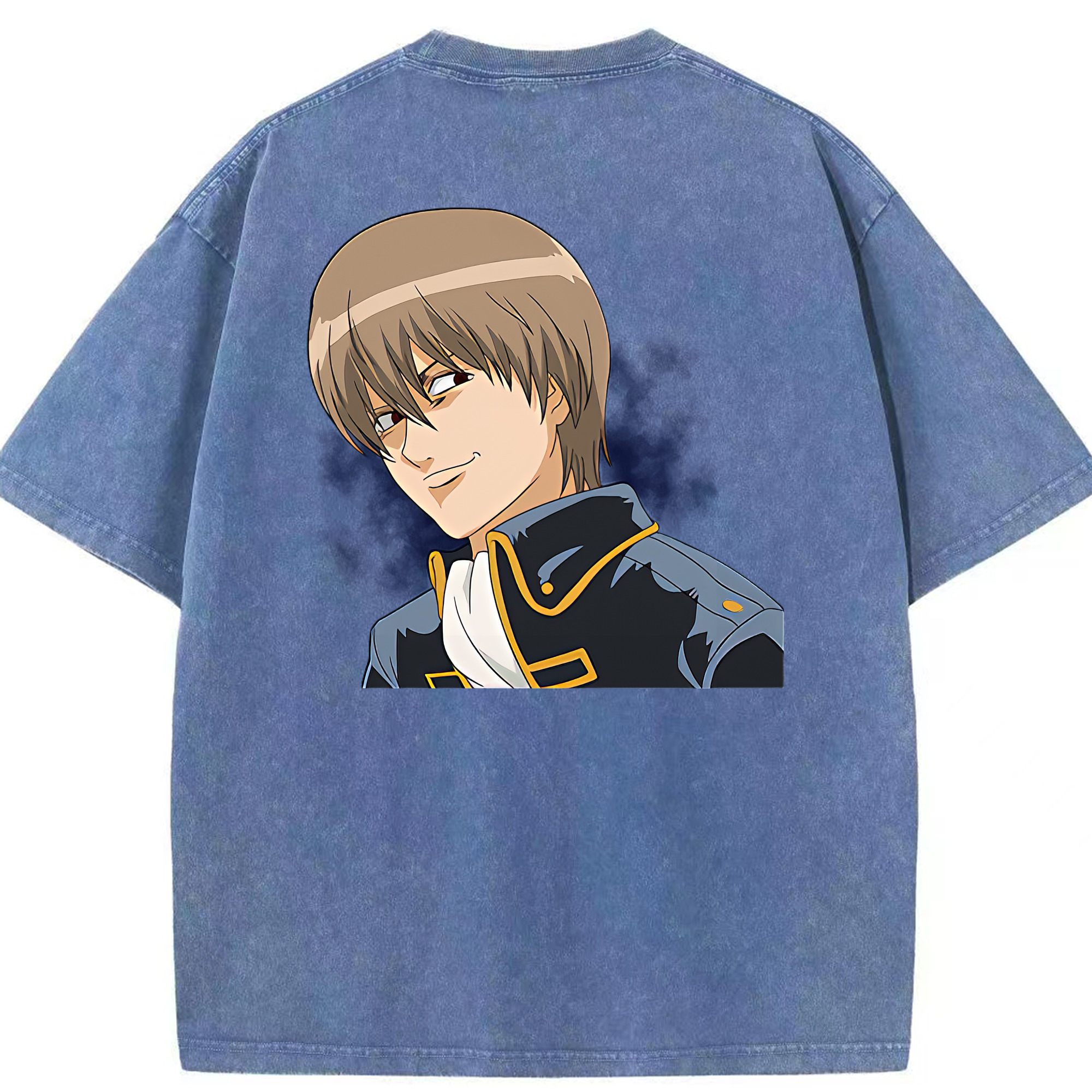 （画像用） ぎんたま 坂田銀時（さかたぎんとき） 神楽 志村新八（しむら しんぱち） GINTAMA Sakata Gintoki Kagura Shimura Shinpachi 綿100% ヴィンテージ風 半袖Tシャツ（背面プリント）