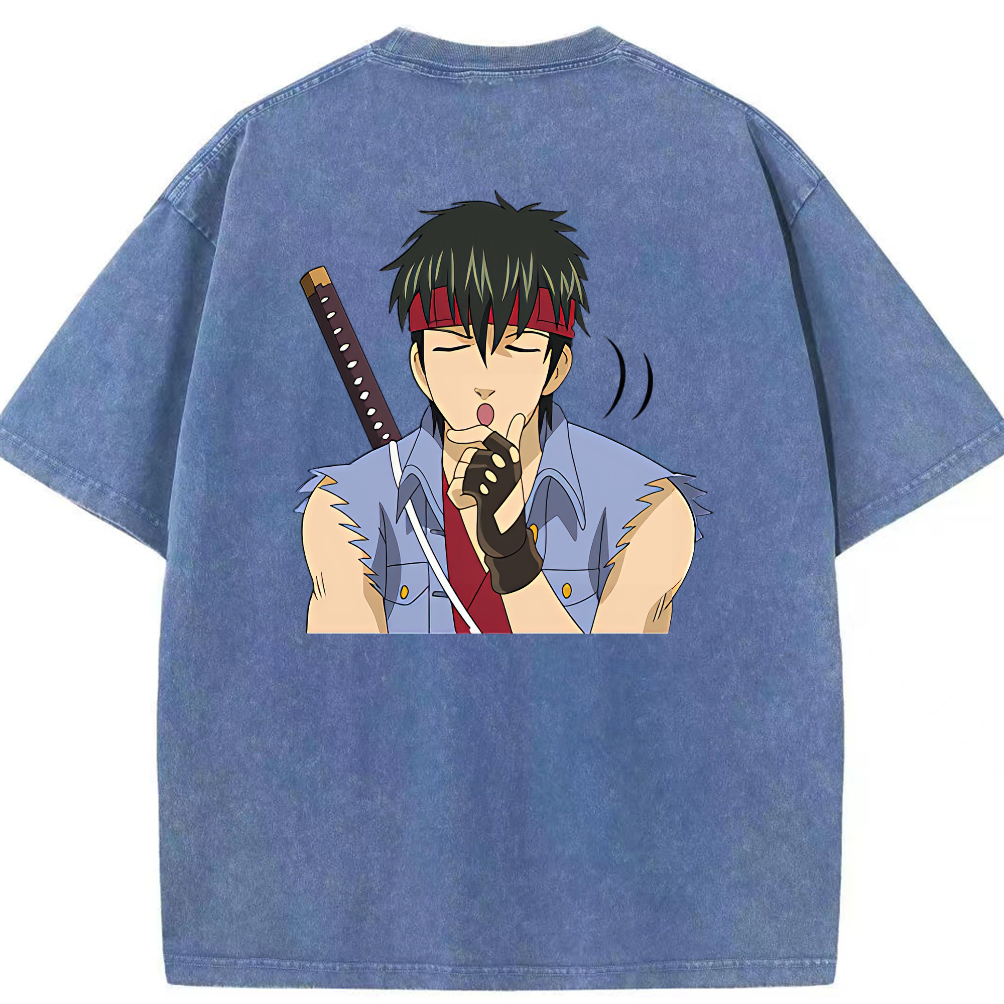 （画像用） ぎんたま 坂田銀時（さかたぎんとき） 神楽 志村新八（しむら しんぱち） GINTAMA Sakata Gintoki Kagura Shimura Shinpachi 綿100% ヴィンテージ風 半袖Tシャツ（背面プリント）