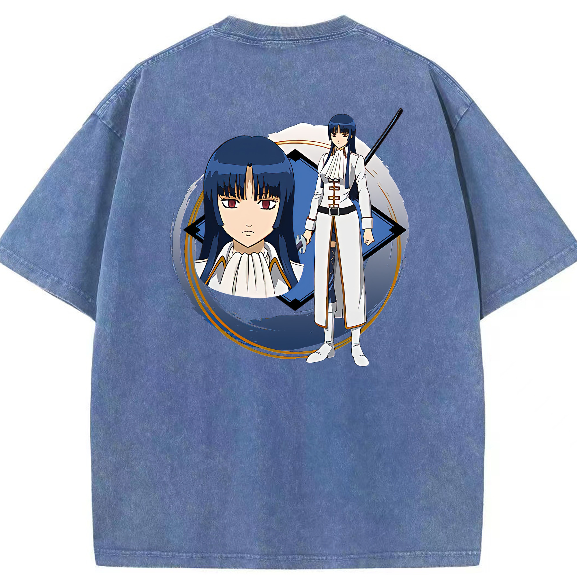 （画像用） ぎんたま 坂田銀時（さかたぎんとき） 神楽 志村新八（しむら しんぱち） GINTAMA Sakata Gintoki Kagura Shimura Shinpachi 綿100% ヴィンテージ風 半袖Tシャツ（背面プリント）
