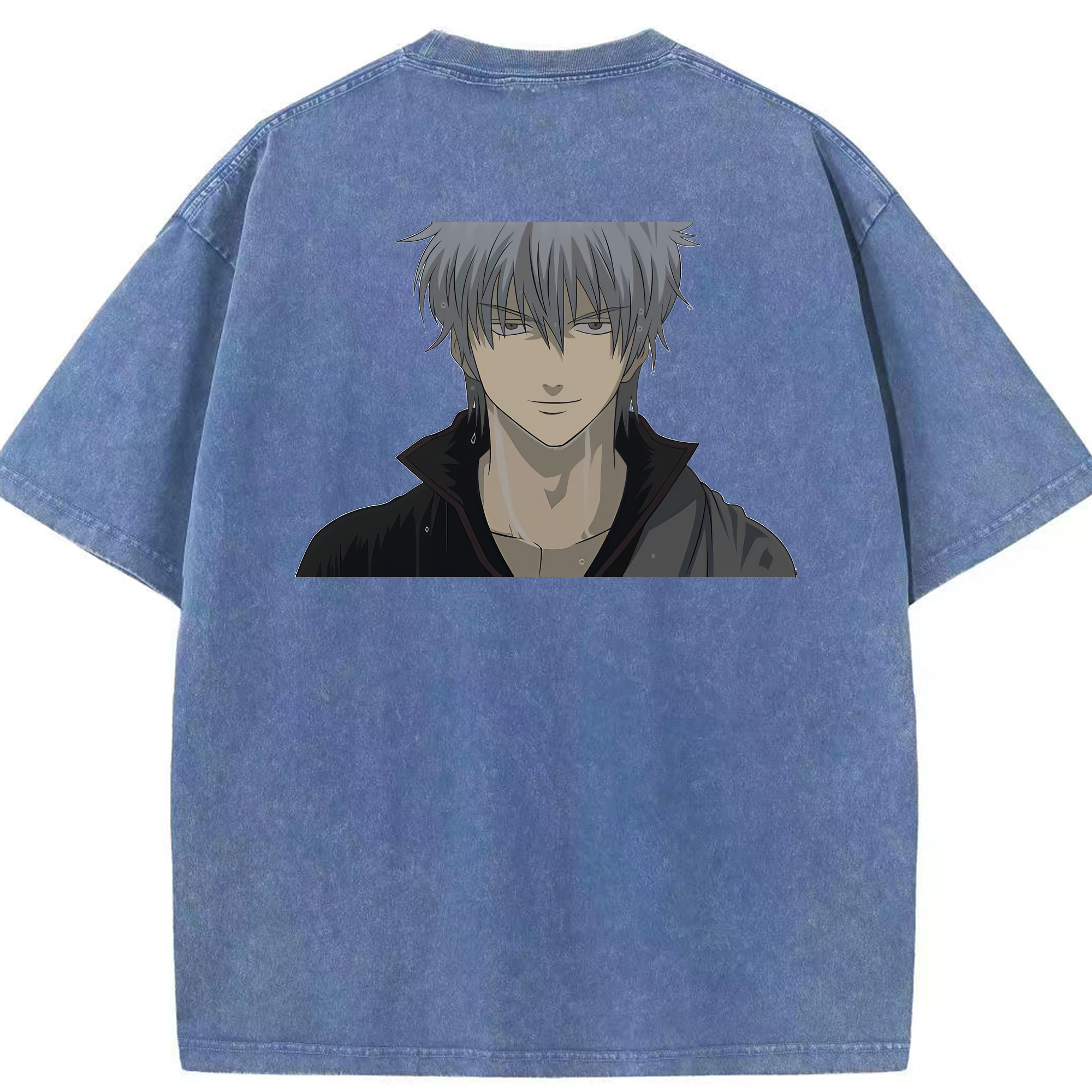 （画像用） ぎんたま 坂田銀時（さかたぎんとき） 神楽 志村新八（しむら しんぱち） GINTAMA Sakata Gintoki Kagura Shimura Shinpachi 綿100% ヴィンテージ風 半袖Tシャツ（背面プリント）
