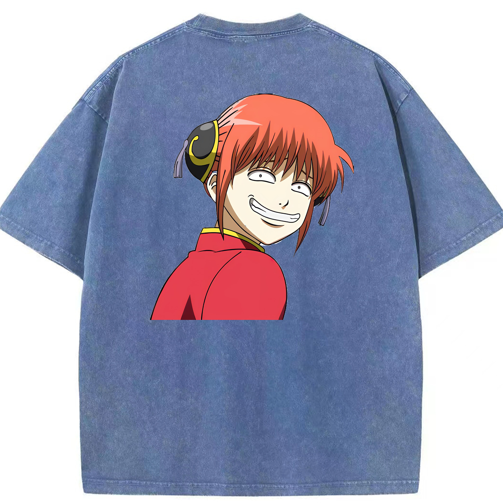 （画像用） ぎんたま 坂田銀時（さかたぎんとき） 神楽 志村新八（しむら しんぱち） GINTAMA Sakata Gintoki Kagura Shimura Shinpachi 綿100% ヴィンテージ風 半袖Tシャツ（背面プリント）