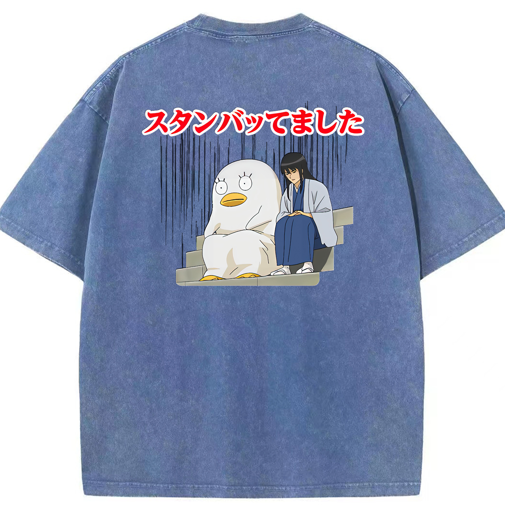 （画像用） ぎんたま 坂田銀時（さかたぎんとき） 神楽 志村新八（しむら しんぱち） GINTAMA Sakata Gintoki Kagura Shimura Shinpachi 綿100% ヴィンテージ風 半袖Tシャツ（背面プリント）