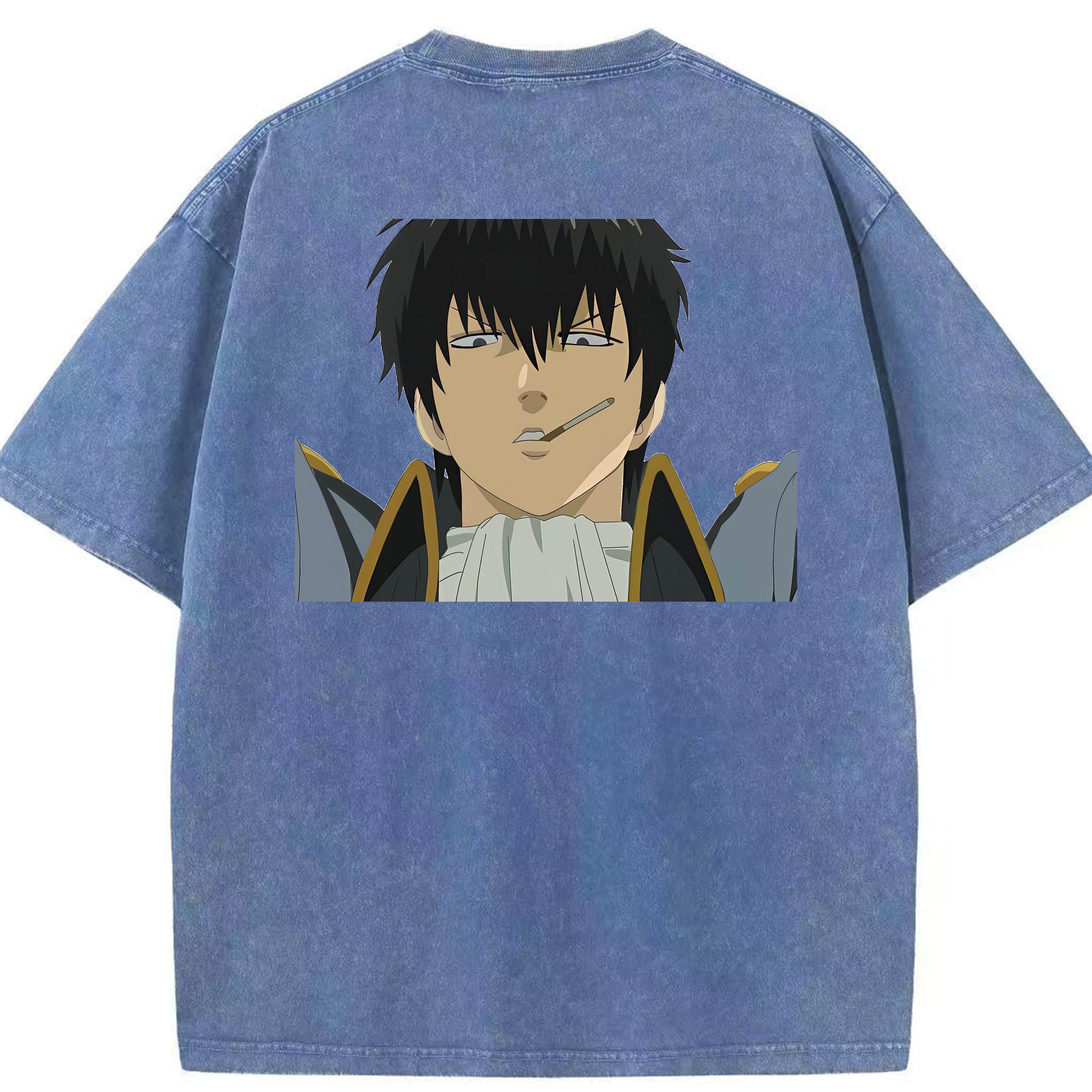 （画像用） ぎんたま 坂田銀時（さかたぎんとき） 神楽 志村新八（しむら しんぱち） GINTAMA Sakata Gintoki Kagura Shimura Shinpachi 綿100% ヴィンテージ風 半袖Tシャツ（背面プリント）