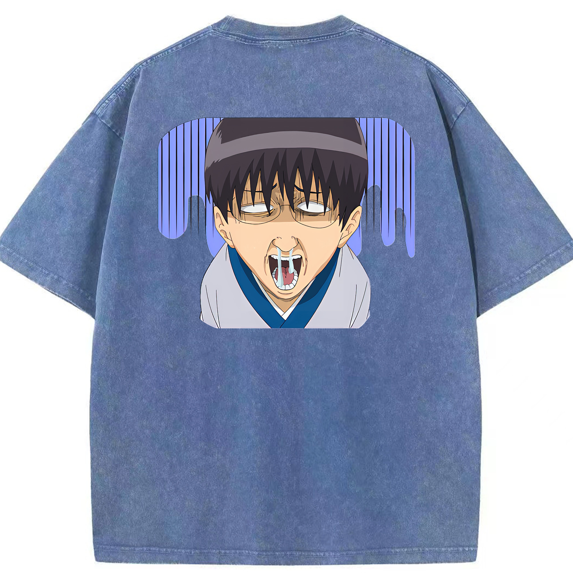 （画像用） ぎんたま 坂田銀時（さかたぎんとき） 神楽 志村新八（しむら しんぱち） GINTAMA Sakata Gintoki Kagura Shimura Shinpachi 綿100% ヴィンテージ風 半袖Tシャツ（背面プリント）