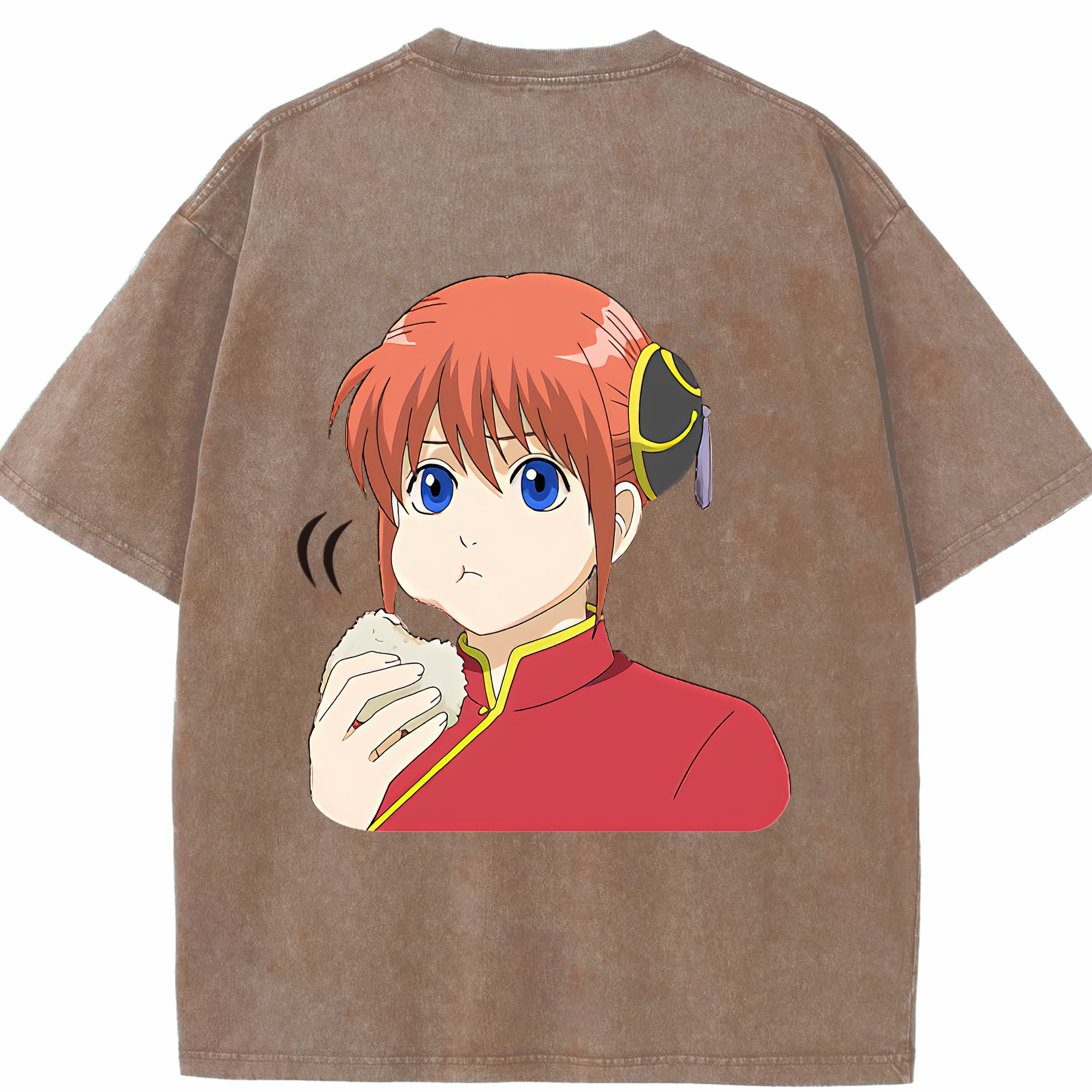 （画像用） ぎんたま 坂田銀時（さかたぎんとき） 神楽 志村新八（しむら しんぱち） GINTAMA Sakata Gintoki Kagura Shimura Shinpachi 綿100% ヴィンテージ風 半袖Tシャツ（背面プリント）
