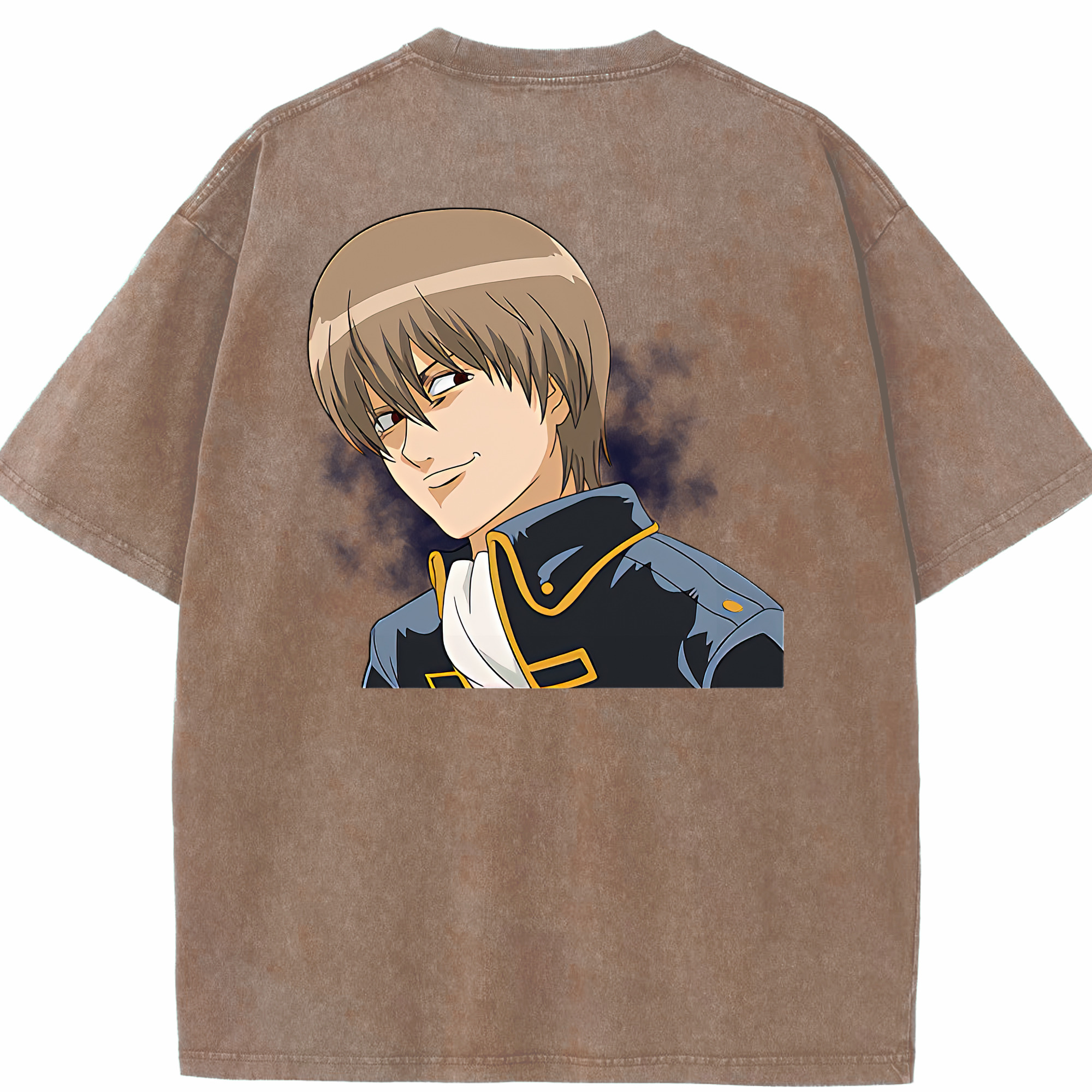 （画像用） ぎんたま 坂田銀時（さかたぎんとき） 神楽 志村新八（しむら しんぱち） GINTAMA Sakata Gintoki Kagura Shimura Shinpachi 綿100% ヴィンテージ風 半袖Tシャツ（背面プリント）
