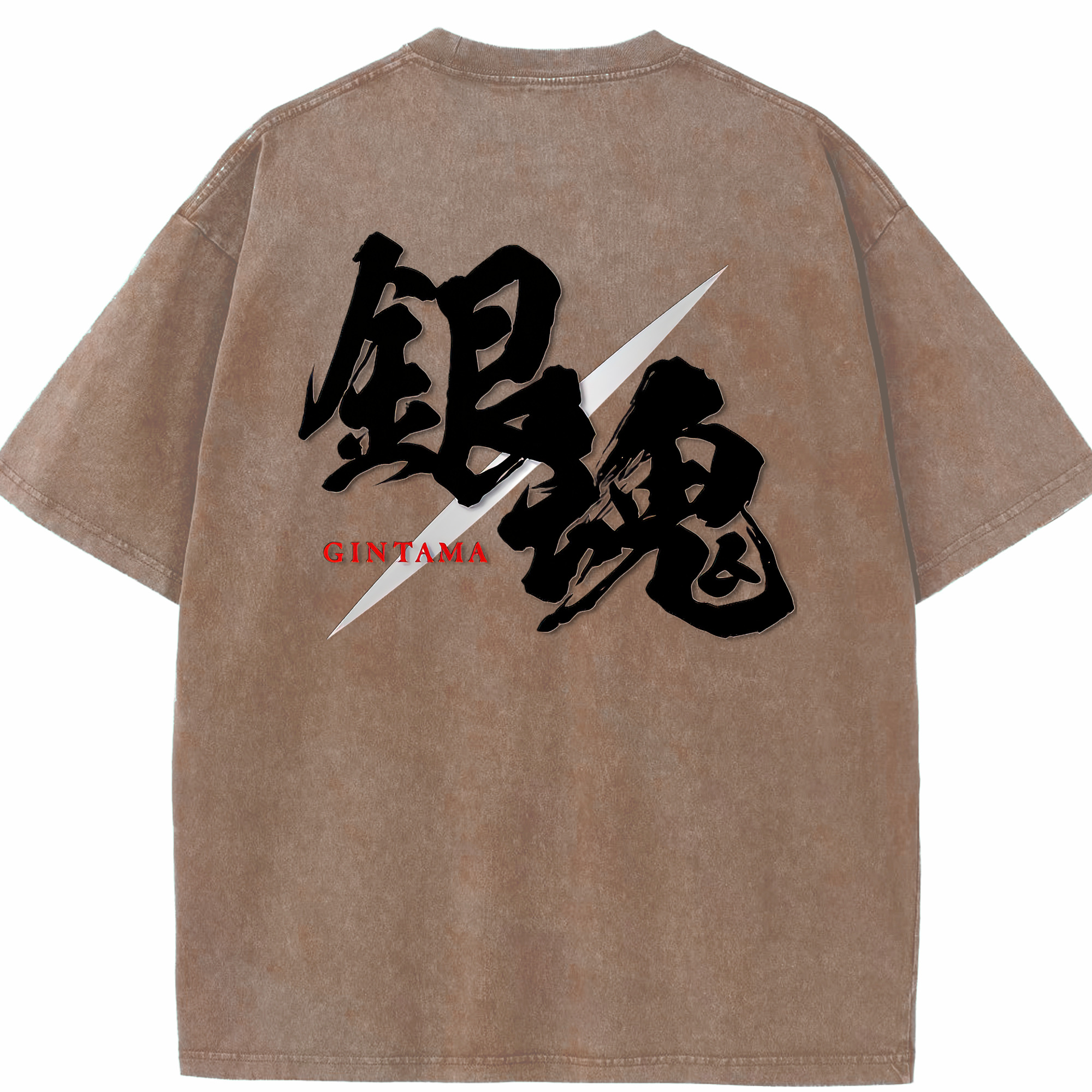 （画像用） ぎんたま 坂田銀時（さかたぎんとき） 神楽 志村新八（しむら しんぱち） GINTAMA Sakata Gintoki Kagura Shimura Shinpachi 綿100% ヴィンテージ風 半袖Tシャツ（背面プリント）