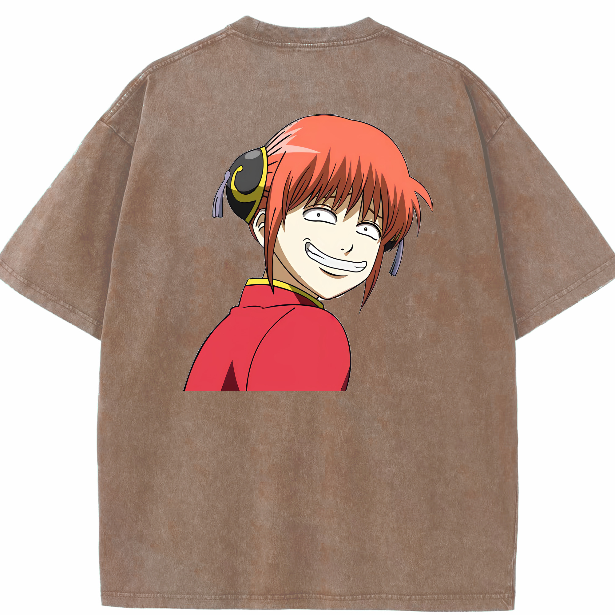 （画像用） ぎんたま 坂田銀時（さかたぎんとき） 神楽 志村新八（しむら しんぱち） GINTAMA Sakata Gintoki Kagura Shimura Shinpachi 綿100% ヴィンテージ風 半袖Tシャツ（背面プリント）