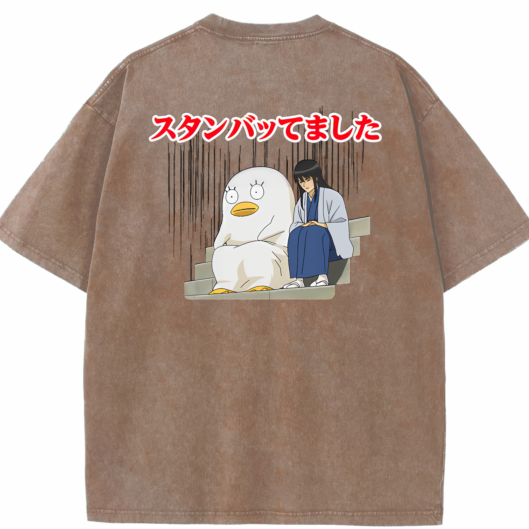 （画像用） ぎんたま 坂田銀時（さかたぎんとき） 神楽 志村新八（しむら しんぱち） GINTAMA Sakata Gintoki Kagura Shimura Shinpachi 綿100% ヴィンテージ風 半袖Tシャツ（背面プリント）