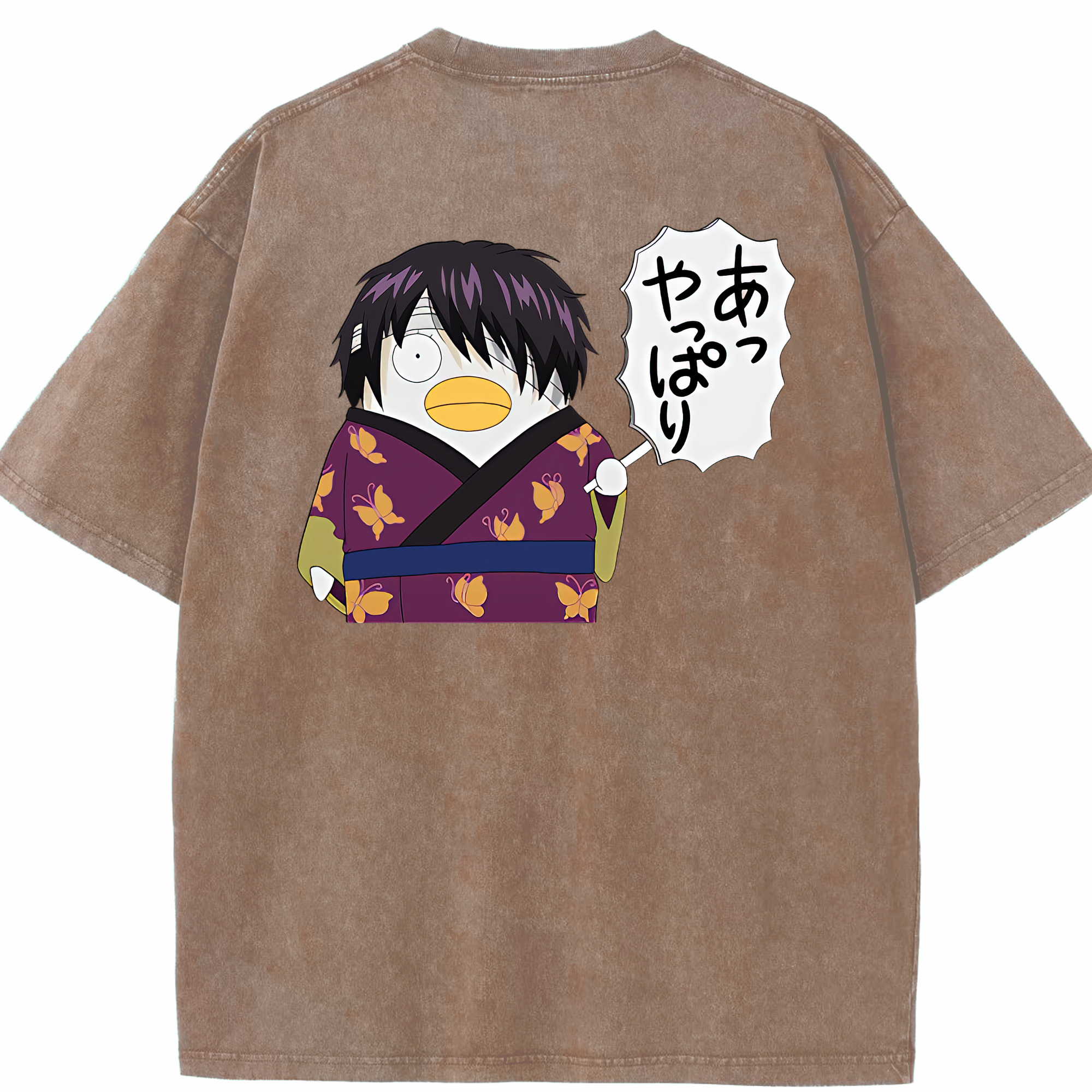（画像用） ぎんたま 坂田銀時（さかたぎんとき） 神楽 志村新八（しむら しんぱち） GINTAMA Sakata Gintoki Kagura Shimura Shinpachi 綿100% ヴィンテージ風 半袖Tシャツ（背面プリント）