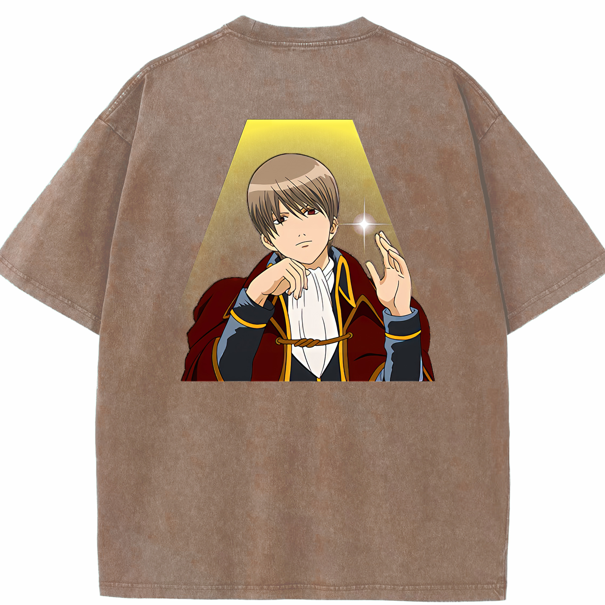 （画像用） ぎんたま 坂田銀時（さかたぎんとき） 神楽 志村新八（しむら しんぱち） GINTAMA Sakata Gintoki Kagura Shimura Shinpachi 綿100% ヴィンテージ風 半袖Tシャツ（背面プリント）