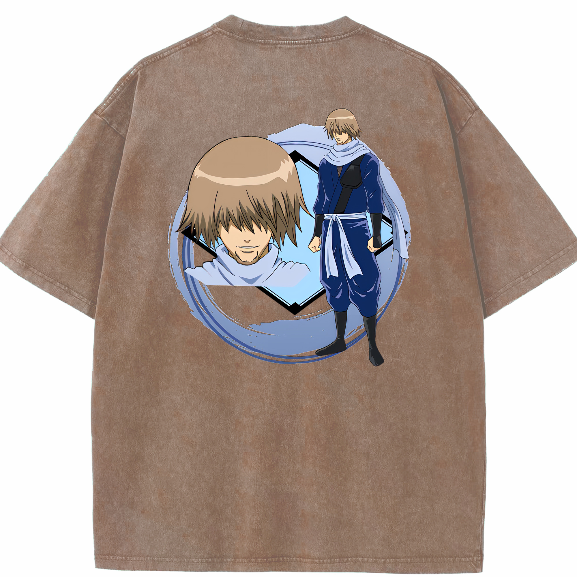 （画像用） ぎんたま 坂田銀時（さかたぎんとき） 神楽 志村新八（しむら しんぱち） GINTAMA Sakata Gintoki Kagura Shimura Shinpachi 綿100% ヴィンテージ風 半袖Tシャツ（背面プリント）