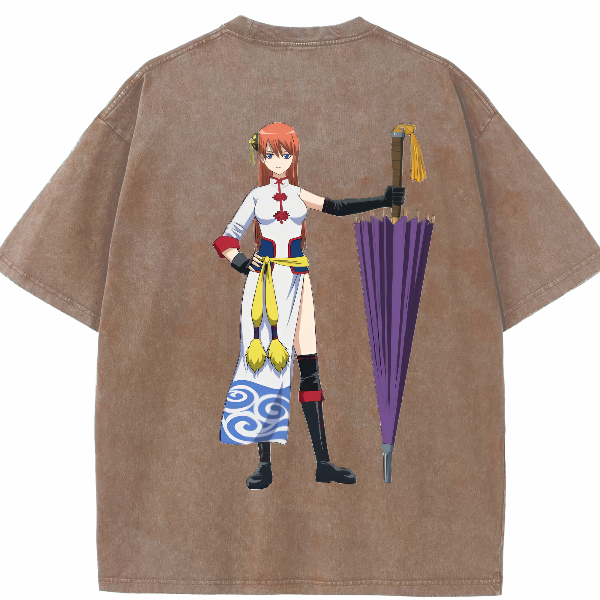 （画像用） ぎんたま 坂田銀時（さかたぎんとき） 神楽 志村新八（しむら しんぱち） GINTAMA Sakata Gintoki Kagura Shimura Shinpachi 綿100% ヴィンテージ風 半袖Tシャツ（背面プリント）