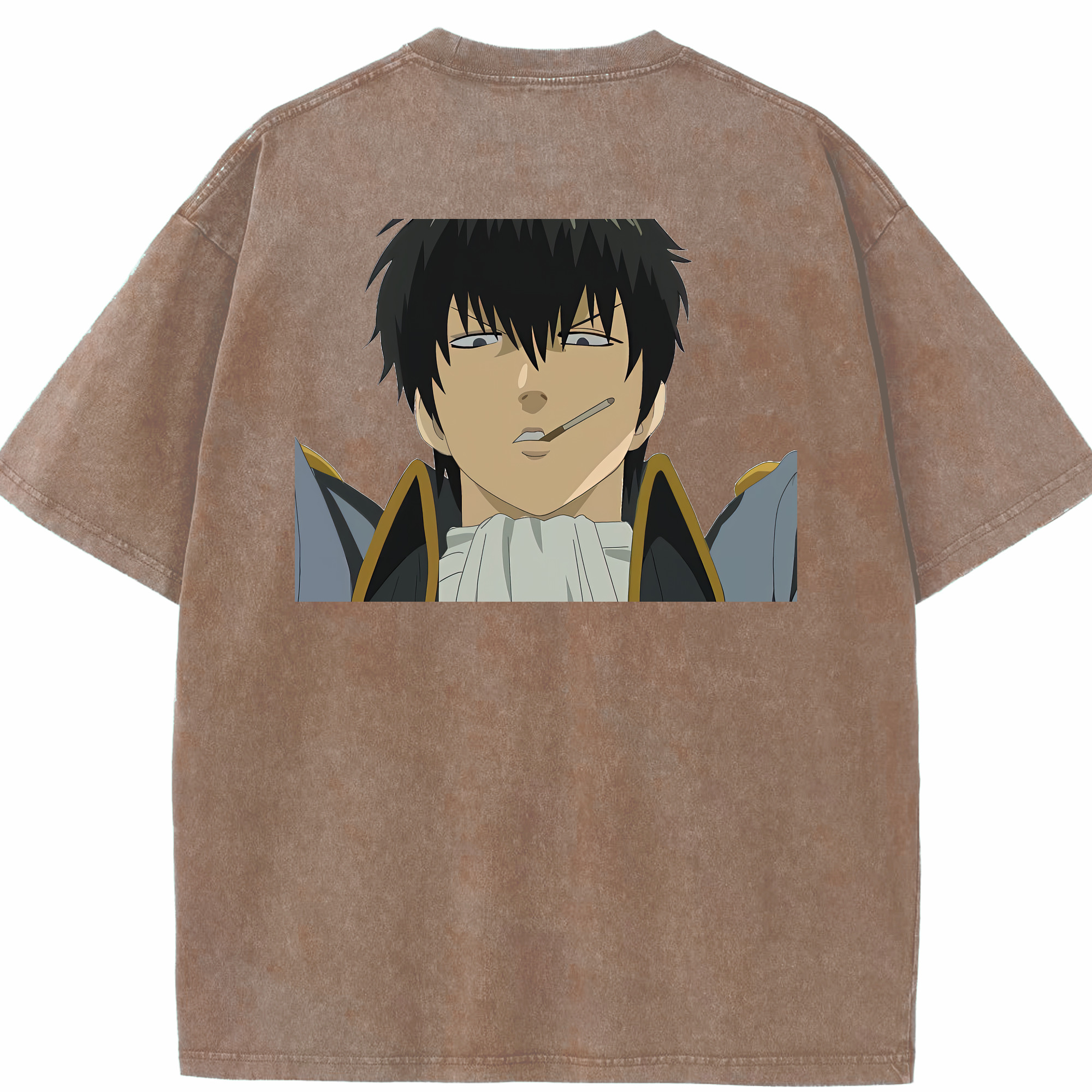 （画像用） ぎんたま 坂田銀時（さかたぎんとき） 神楽 志村新八（しむら しんぱち） GINTAMA Sakata Gintoki Kagura Shimura Shinpachi 綿100% ヴィンテージ風 半袖Tシャツ（背面プリント）