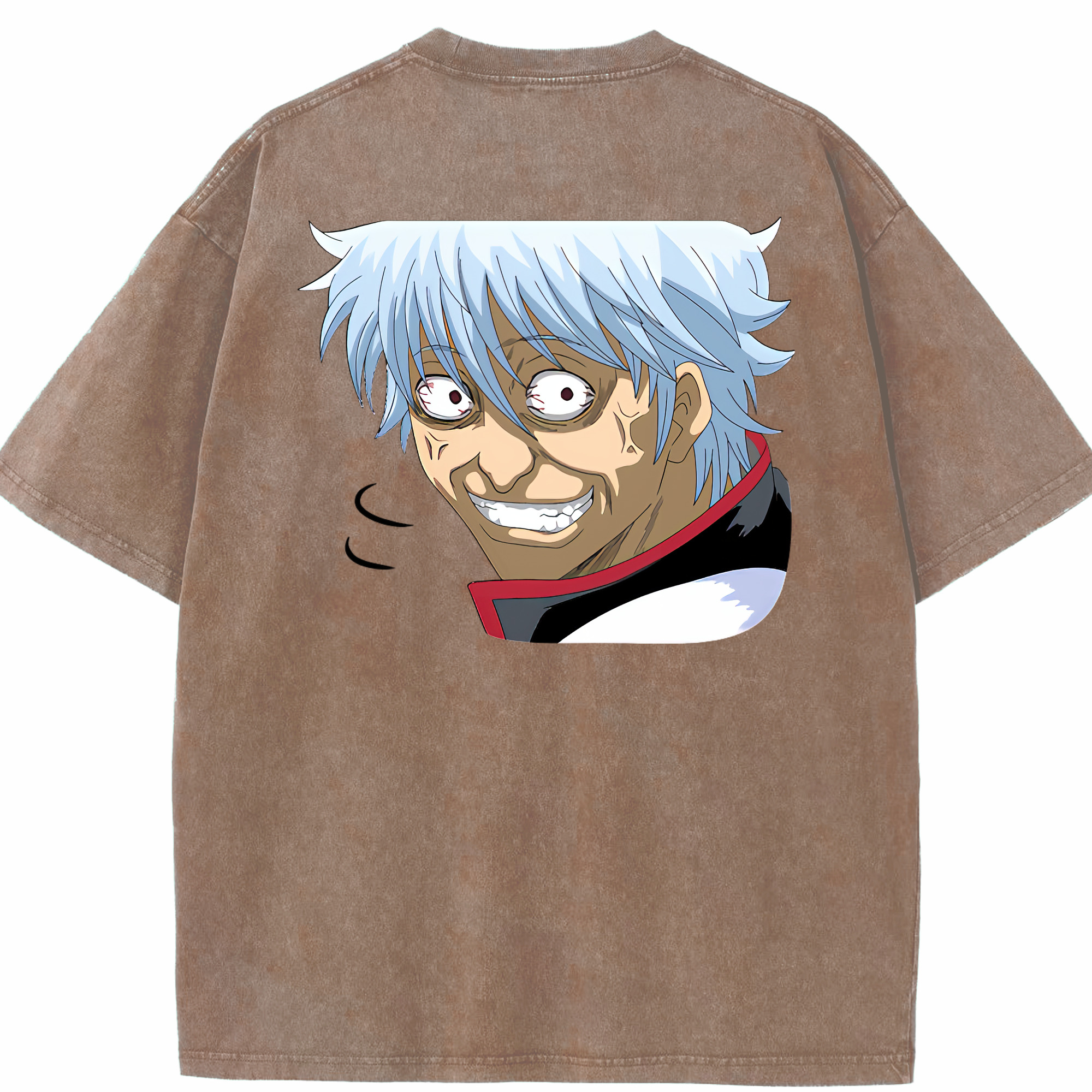 （画像用） ぎんたま 坂田銀時（さかたぎんとき） 神楽 志村新八（しむら しんぱち） GINTAMA Sakata Gintoki Kagura Shimura Shinpachi 綿100% ヴィンテージ風 半袖Tシャツ（背面プリント）