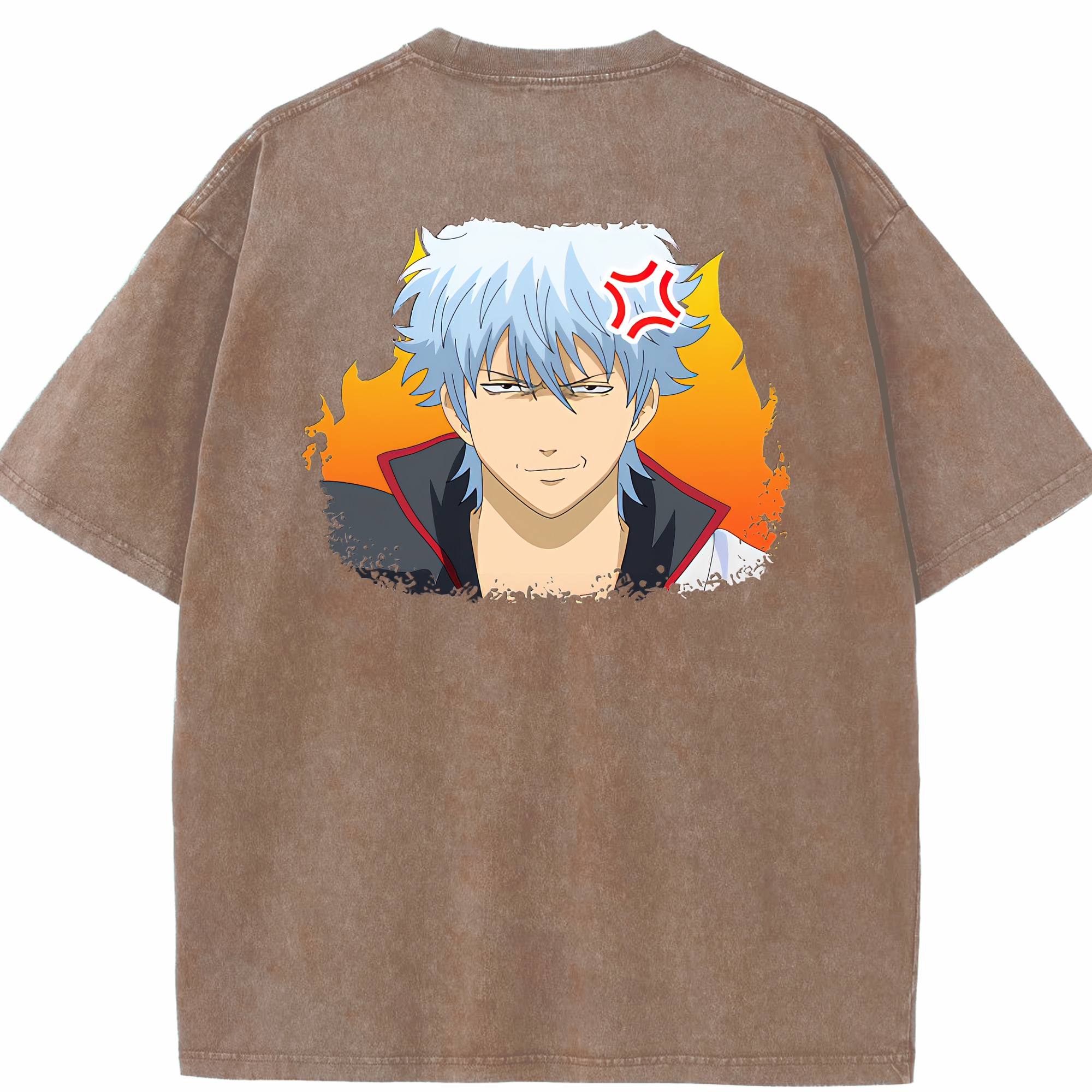 （画像用） ぎんたま 坂田銀時（さかたぎんとき） 神楽 志村新八（しむら しんぱち） GINTAMA Sakata Gintoki Kagura Shimura Shinpachi 綿100% ヴィンテージ風 半袖Tシャツ（背面プリント）