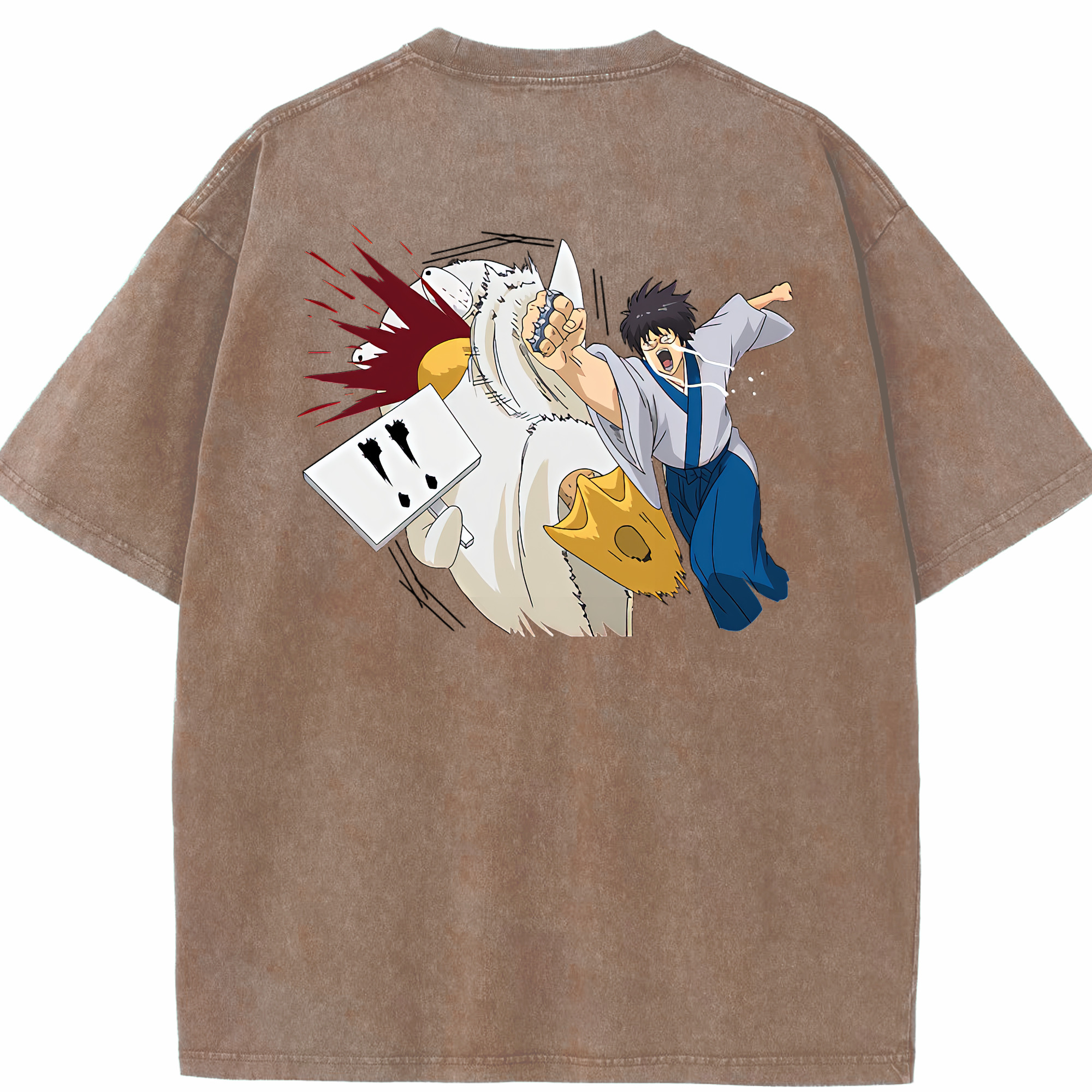 （画像用） ぎんたま 坂田銀時（さかたぎんとき） 神楽 志村新八（しむら しんぱち） GINTAMA Sakata Gintoki Kagura Shimura Shinpachi 綿100% ヴィンテージ風 半袖Tシャツ（背面プリント）