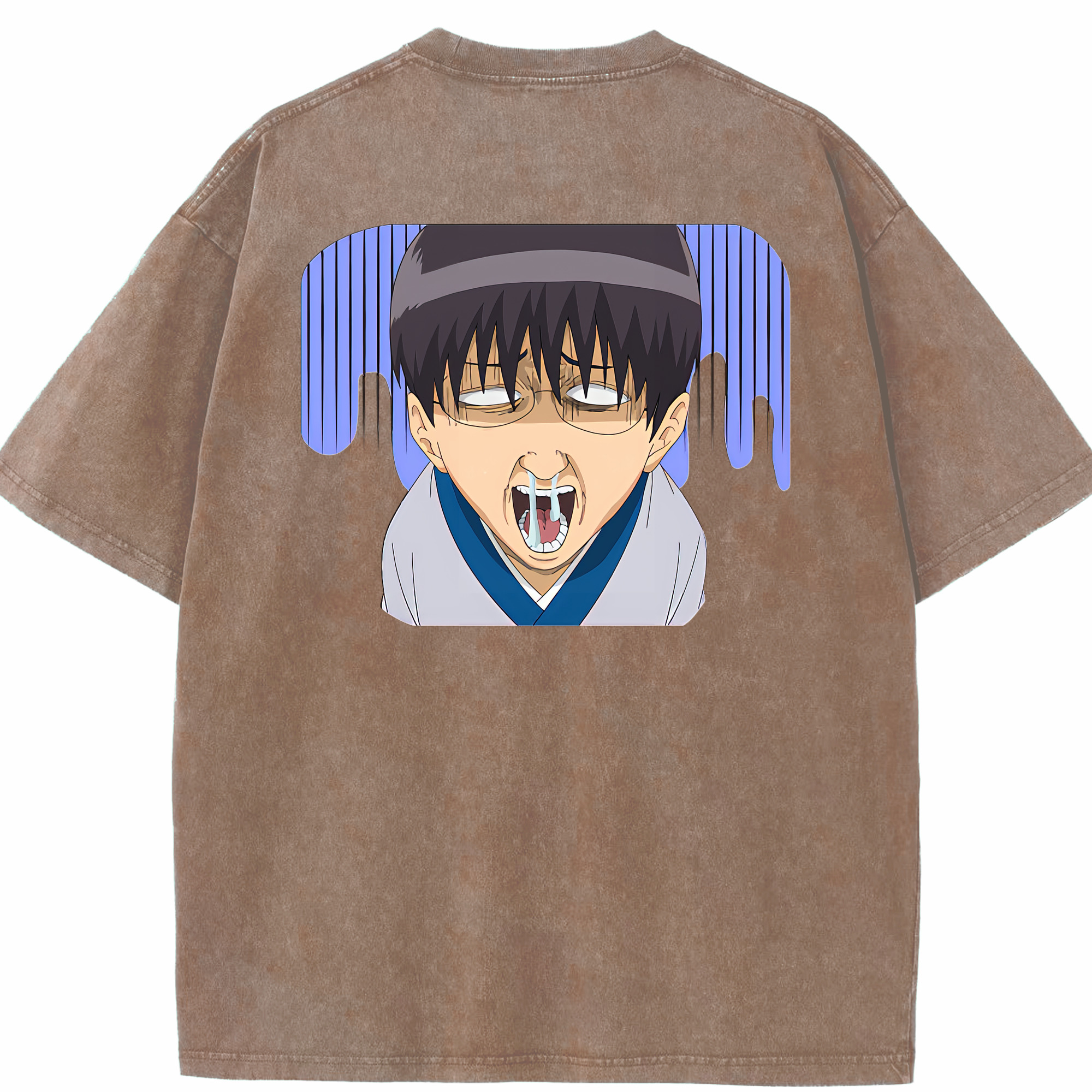 （画像用） ぎんたま 坂田銀時（さかたぎんとき） 神楽 志村新八（しむら しんぱち） GINTAMA Sakata Gintoki Kagura Shimura Shinpachi 綿100% ヴィンテージ風 半袖Tシャツ（背面プリント）