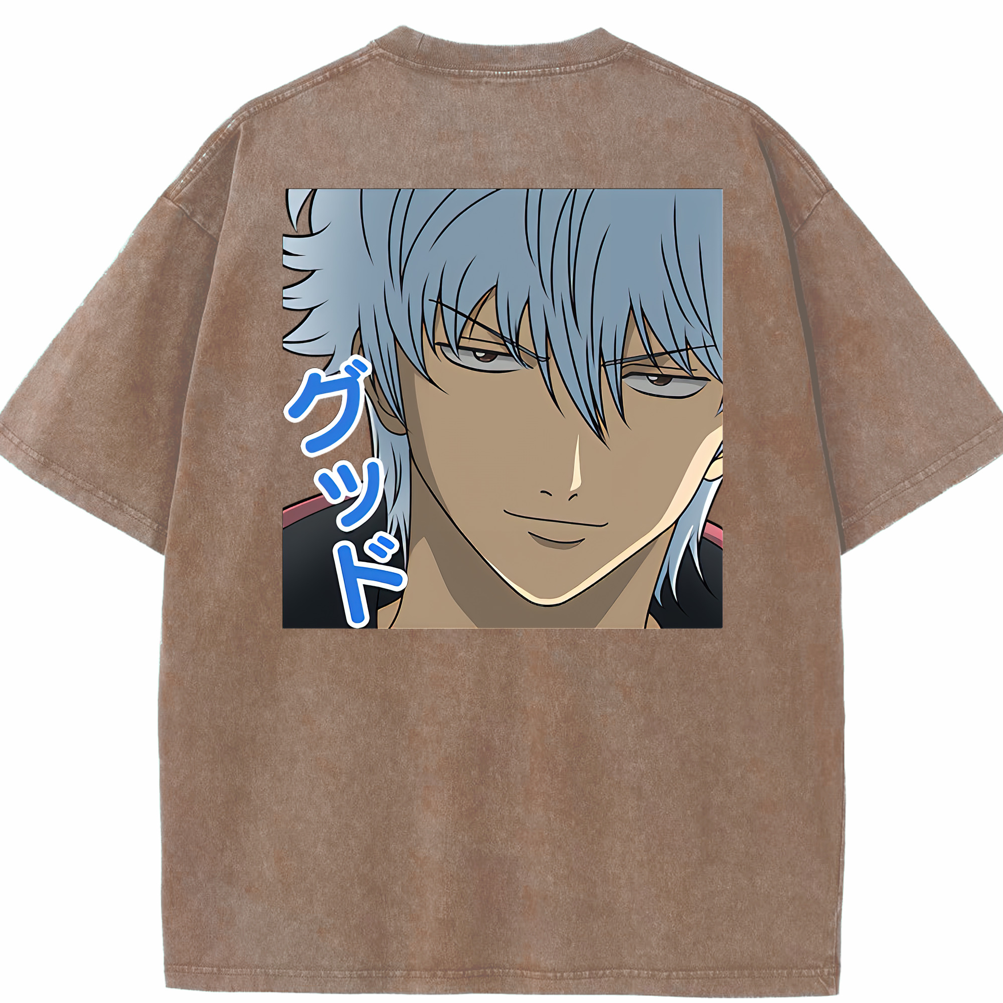 （画像用） ぎんたま 坂田銀時（さかたぎんとき） 神楽 志村新八（しむら しんぱち） GINTAMA Sakata Gintoki Kagura Shimura Shinpachi 綿100% ヴィンテージ風 半袖Tシャツ（背面プリント）
