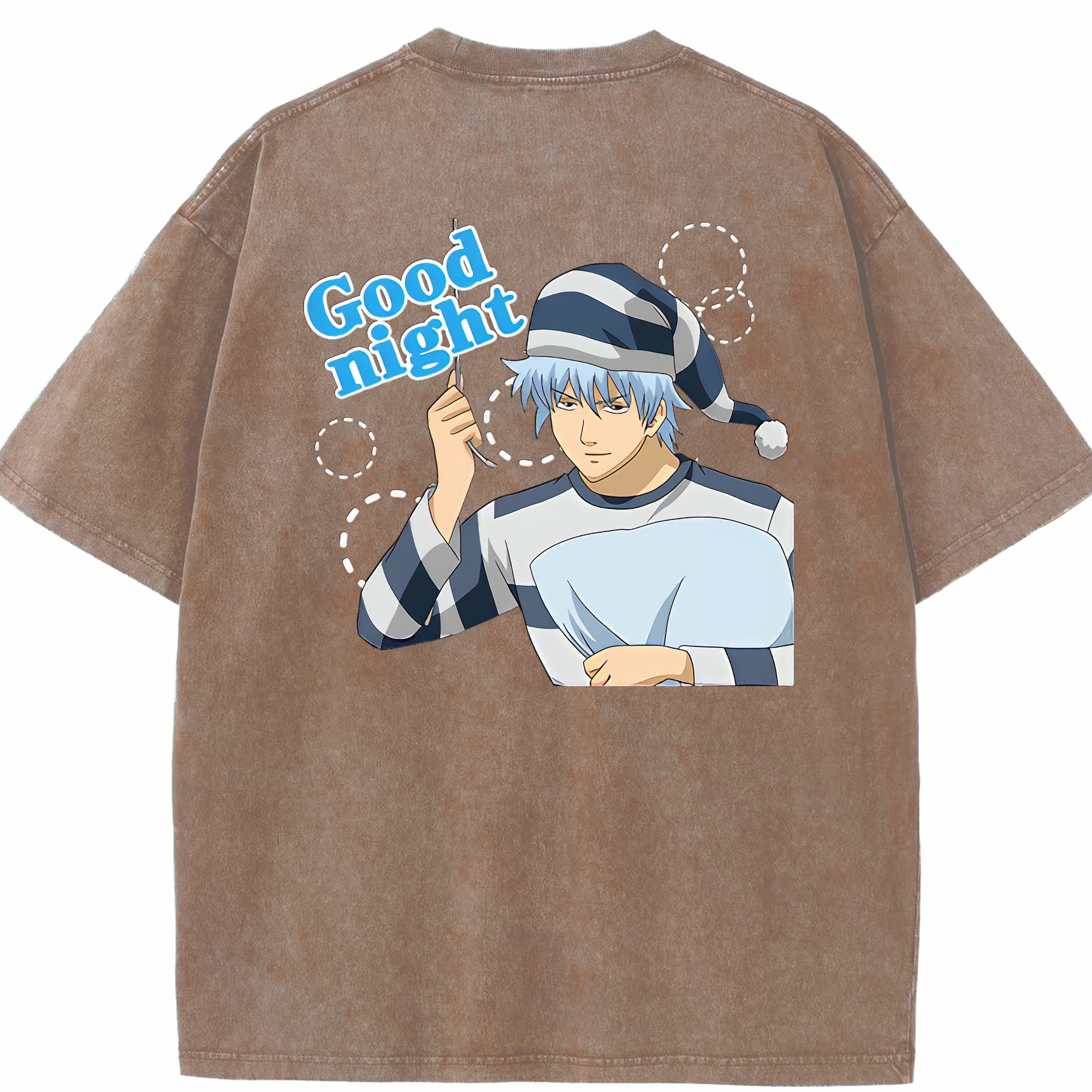 （画像用） ぎんたま 坂田銀時（さかたぎんとき） 神楽 志村新八（しむら しんぱち） GINTAMA Sakata Gintoki Kagura Shimura Shinpachi 綿100% ヴィンテージ風 半袖Tシャツ（背面プリント）