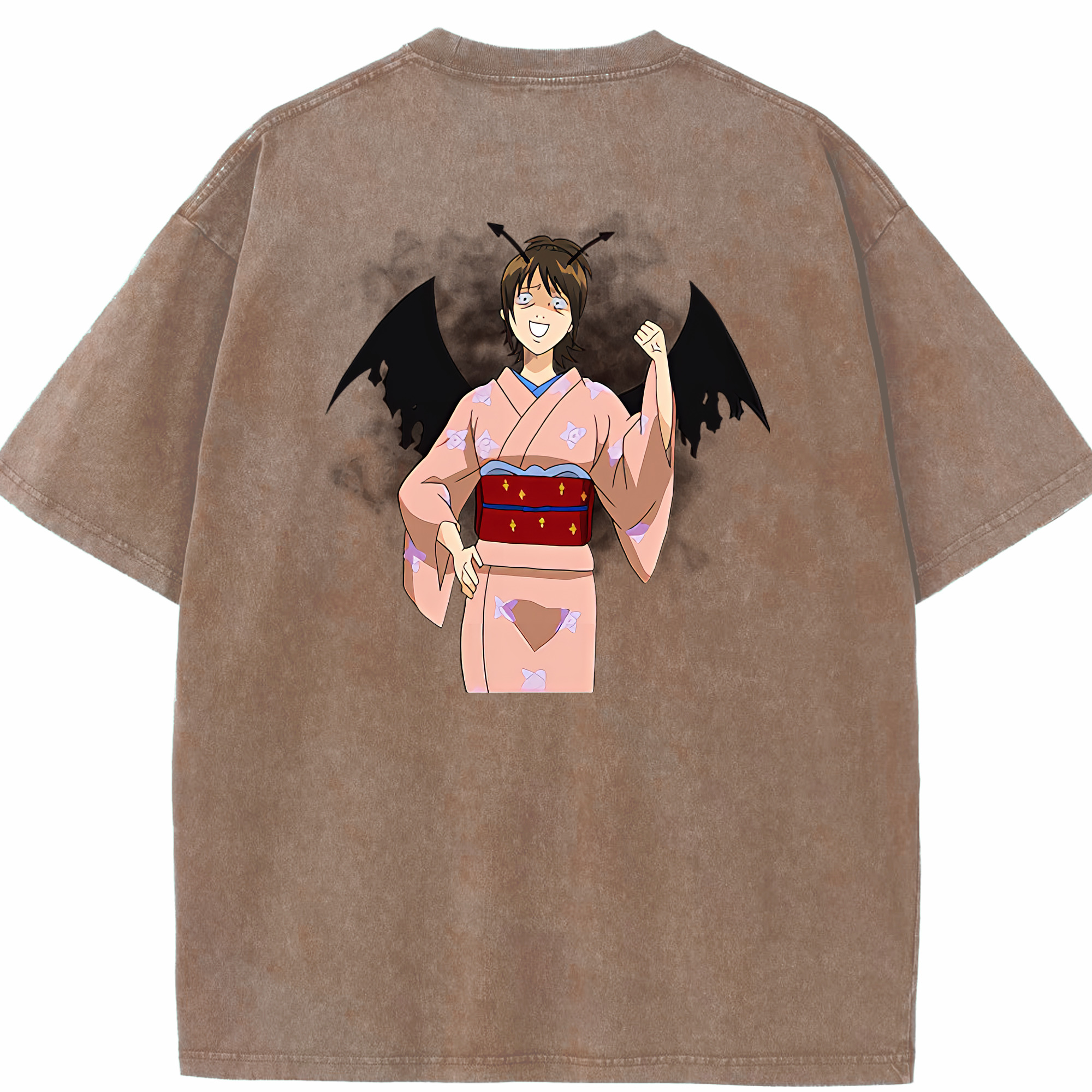 （画像用） ぎんたま 坂田銀時（さかたぎんとき） 神楽 志村新八（しむら しんぱち） GINTAMA Sakata Gintoki Kagura Shimura Shinpachi 綿100% ヴィンテージ風 半袖Tシャツ（背面プリント）