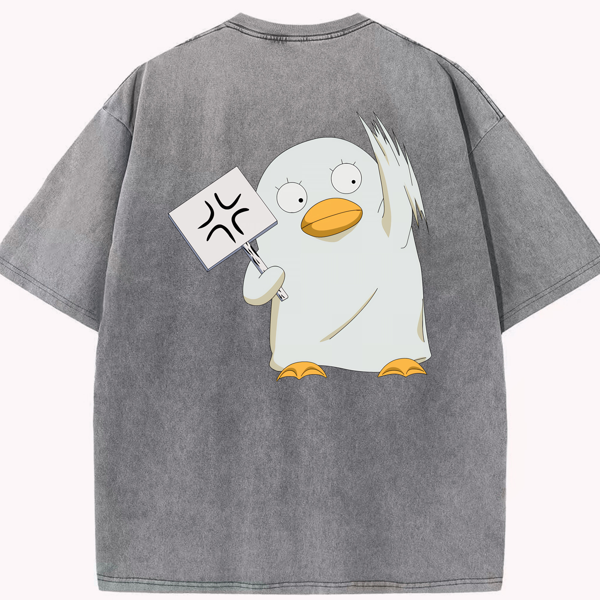 （画像用） ぎんたま 坂田銀時（さかたぎんとき） 神楽 志村新八（しむら しんぱち） GINTAMA Sakata Gintoki Kagura Shimura Shinpachi 綿100% ヴィンテージ風 半袖Tシャツ（背面プリント）