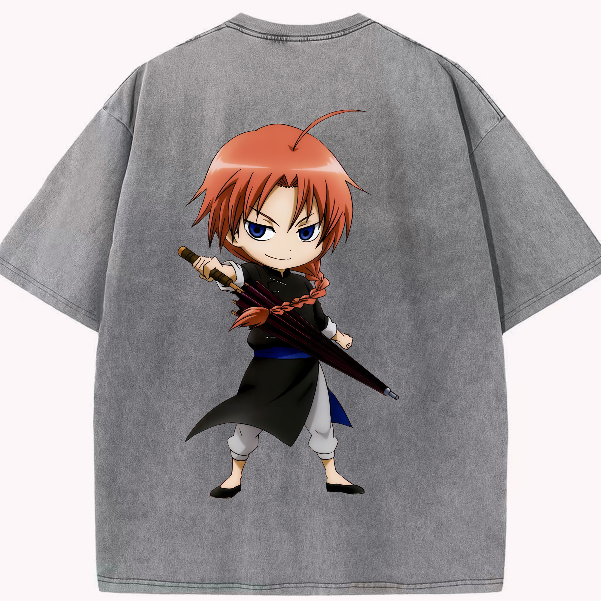 （画像用） ぎんたま 坂田銀時（さかたぎんとき） 神楽 志村新八（しむら しんぱち） GINTAMA Sakata Gintoki Kagura Shimura Shinpachi 綿100% ヴィンテージ風 半袖Tシャツ（背面プリント）