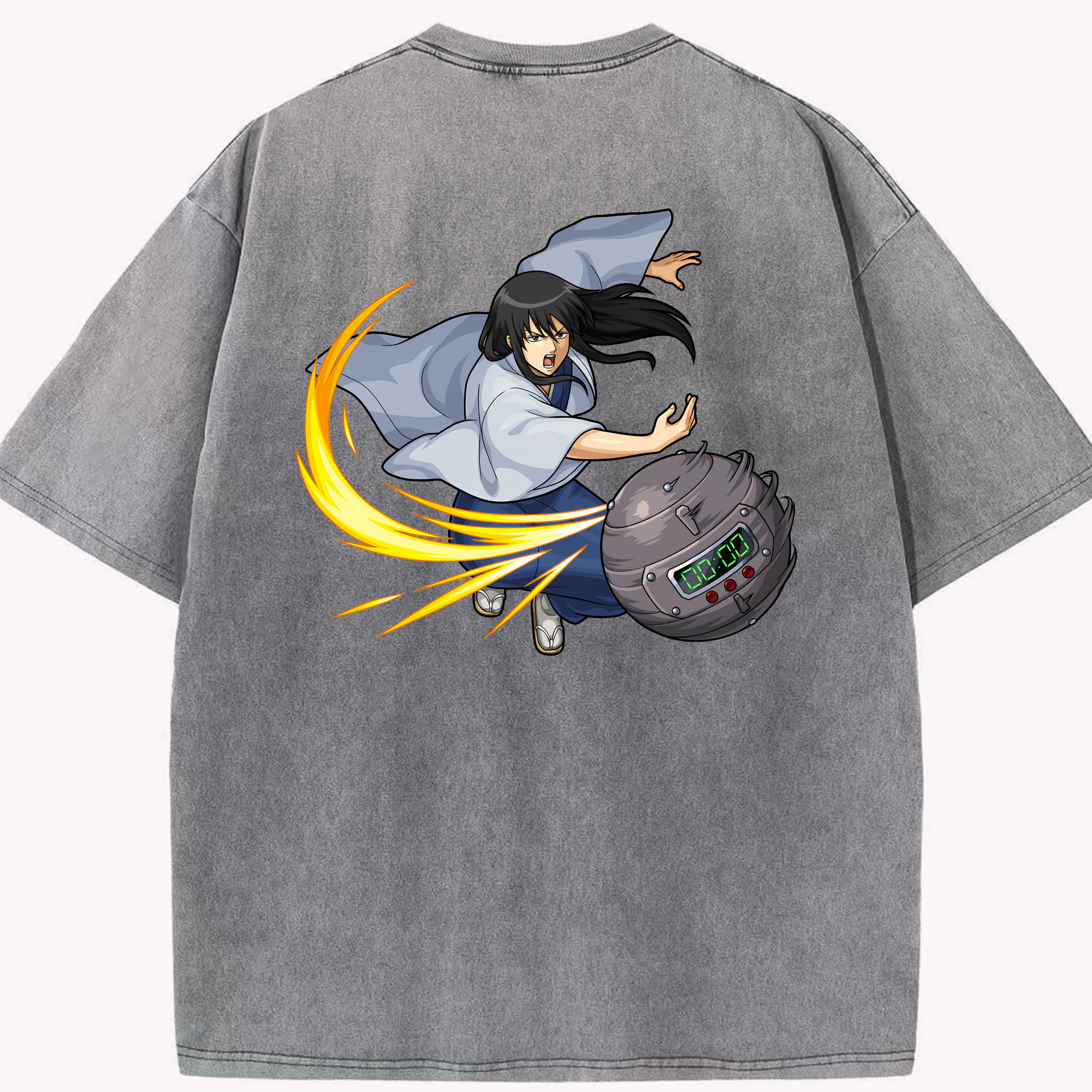 （画像用） ぎんたま 坂田銀時（さかたぎんとき） 神楽 志村新八（しむら しんぱち） GINTAMA Sakata Gintoki Kagura Shimura Shinpachi 綿100% ヴィンテージ風 半袖Tシャツ（背面プリント）
