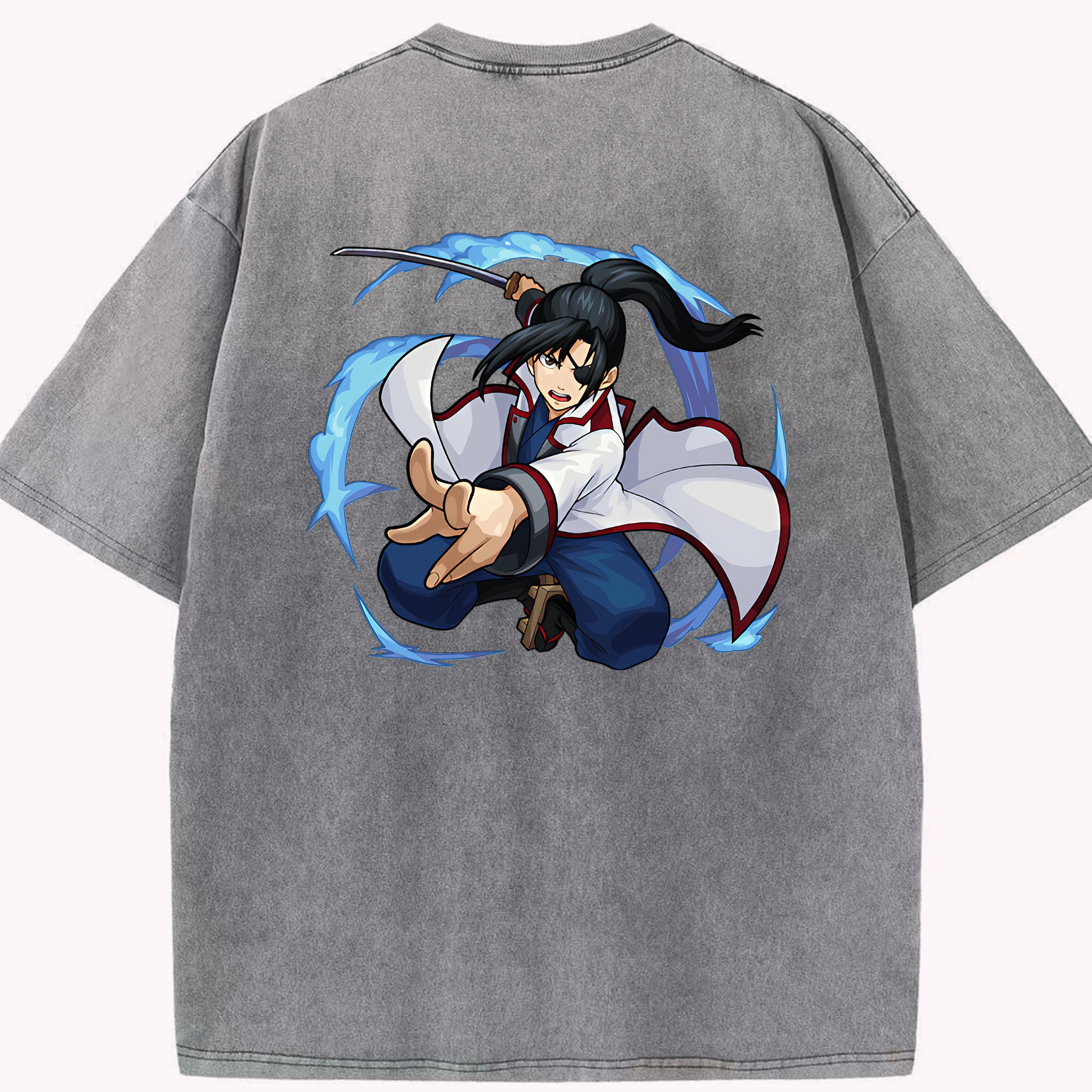 （画像用） ぎんたま 坂田銀時（さかたぎんとき） 神楽 志村新八（しむら しんぱち） GINTAMA Sakata Gintoki Kagura Shimura Shinpachi 綿100% ヴィンテージ風 半袖Tシャツ（背面プリント）