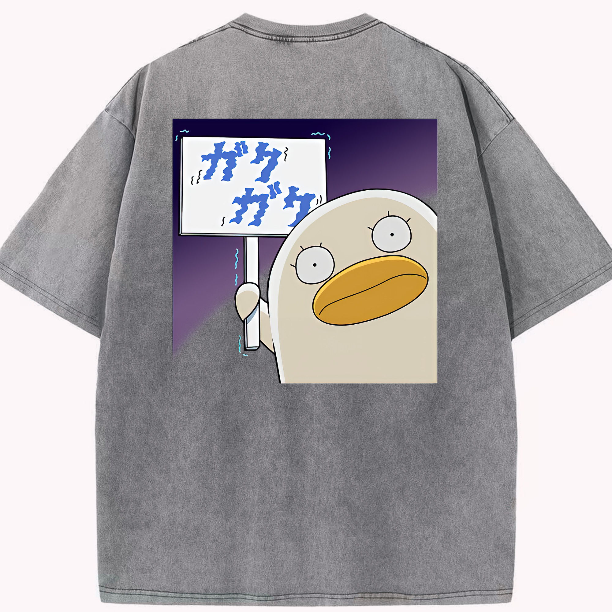 （画像用） ぎんたま 坂田銀時（さかたぎんとき） 神楽 志村新八（しむら しんぱち） GINTAMA Sakata Gintoki Kagura Shimura Shinpachi 綿100% ヴィンテージ風 半袖Tシャツ（背面プリント）
