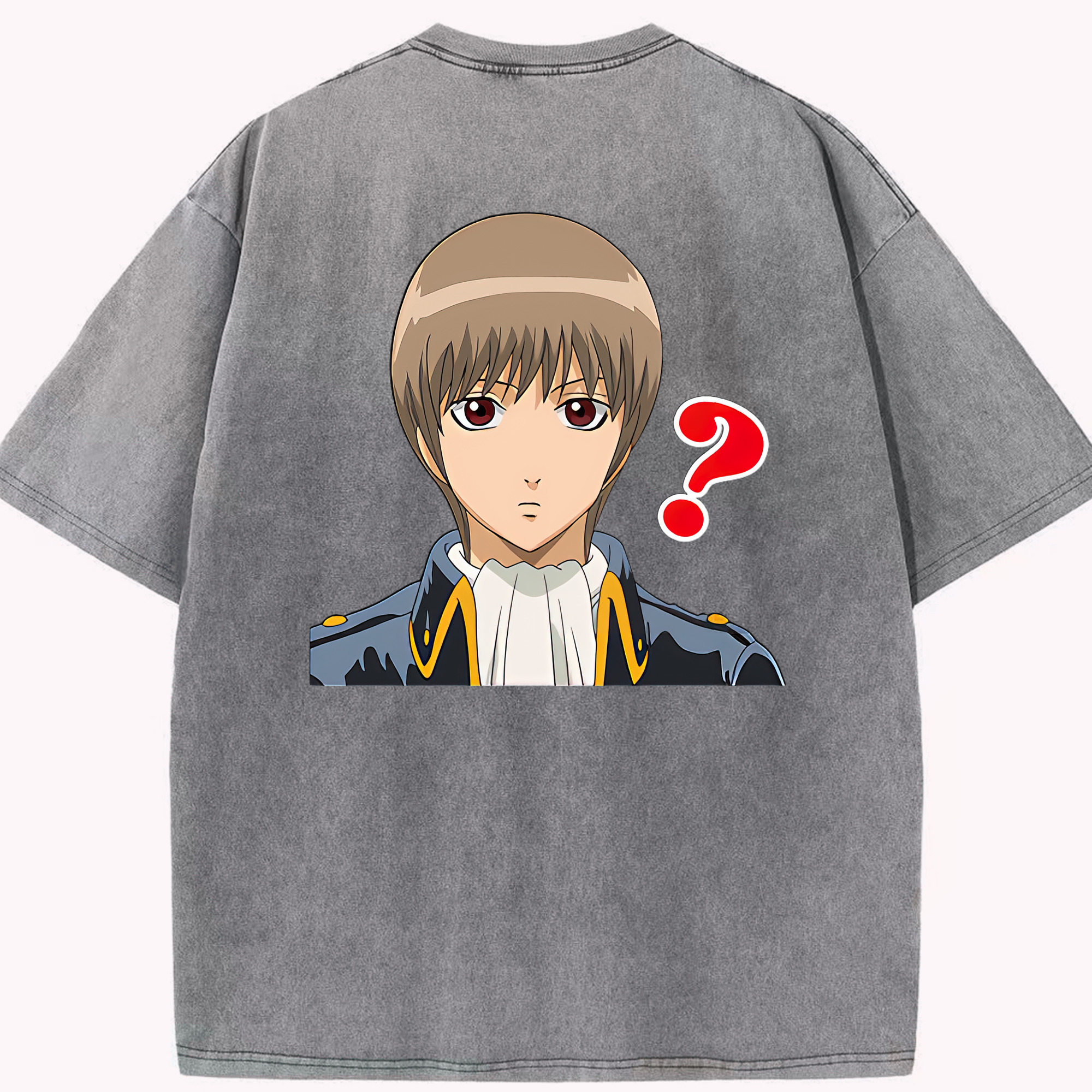 （画像用） ぎんたま 坂田銀時（さかたぎんとき） 神楽 志村新八（しむら しんぱち） GINTAMA Sakata Gintoki Kagura Shimura Shinpachi 綿100% ヴィンテージ風 半袖Tシャツ（背面プリント）