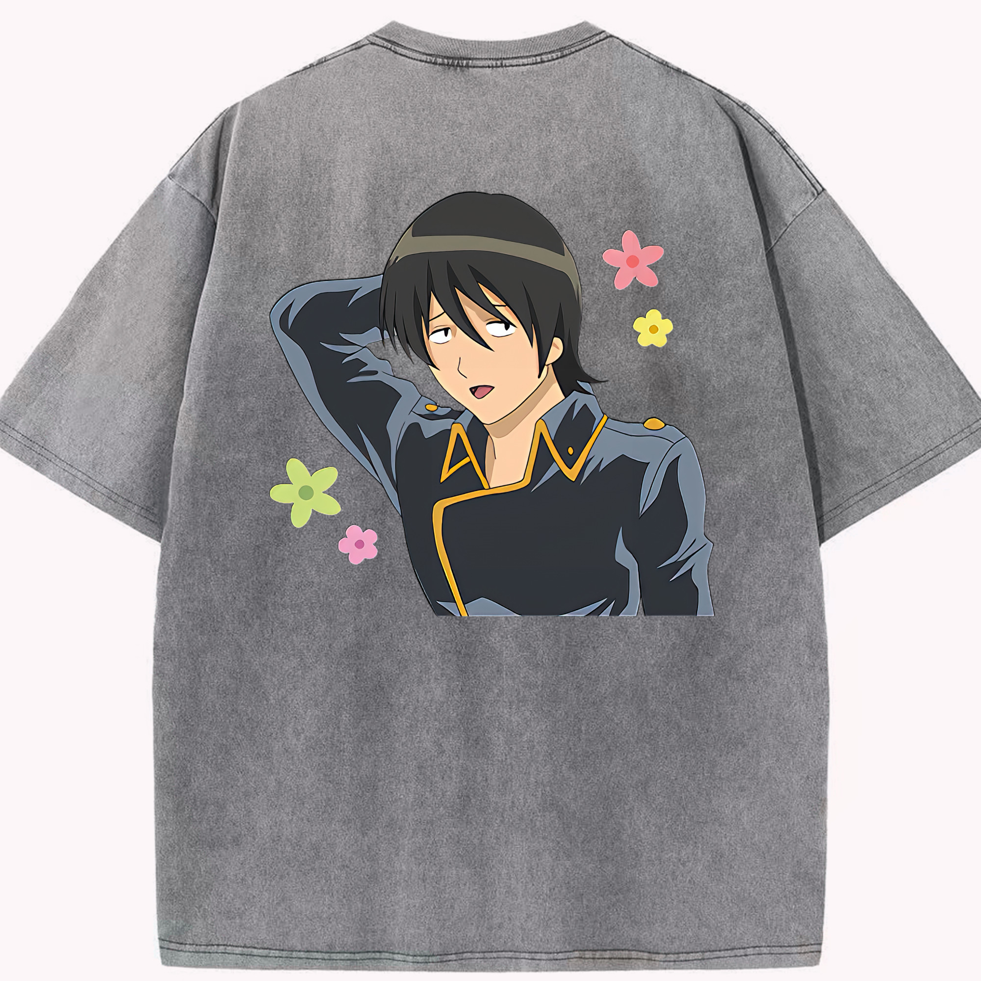 （画像用） ぎんたま 坂田銀時（さかたぎんとき） 神楽 志村新八（しむら しんぱち） GINTAMA Sakata Gintoki Kagura Shimura Shinpachi 綿100% ヴィンテージ風 半袖Tシャツ（背面プリント）