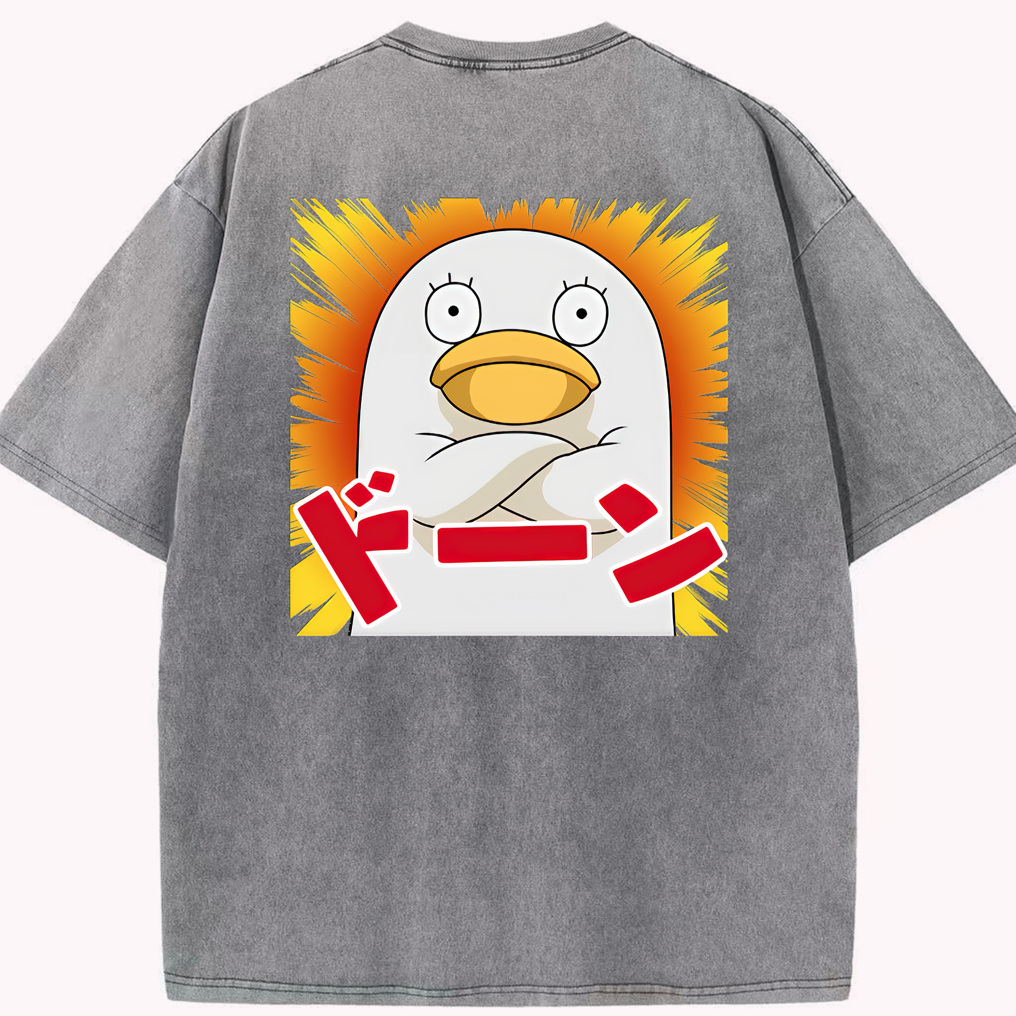 （画像用） ぎんたま 坂田銀時（さかたぎんとき） 神楽 志村新八（しむら しんぱち） GINTAMA Sakata Gintoki Kagura Shimura Shinpachi 綿100% ヴィンテージ風 半袖Tシャツ（背面プリント）