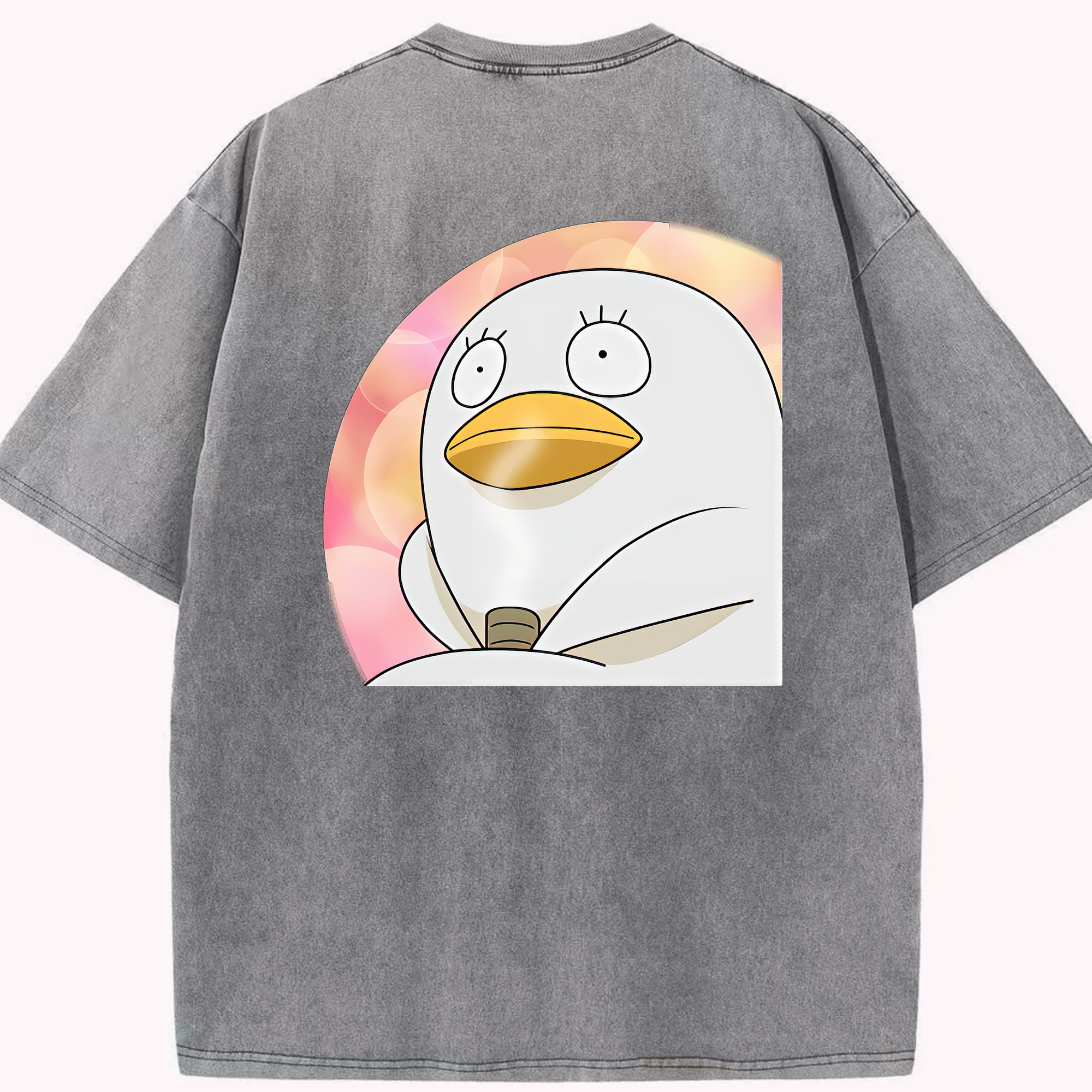 （画像用） ぎんたま 坂田銀時（さかたぎんとき） 神楽 志村新八（しむら しんぱち） GINTAMA Sakata Gintoki Kagura Shimura Shinpachi 綿100% ヴィンテージ風 半袖Tシャツ（背面プリント）