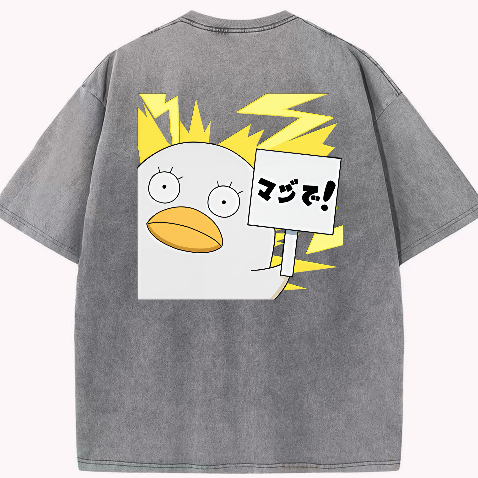 （画像用） ぎんたま 坂田銀時（さかたぎんとき） 神楽 志村新八（しむら しんぱち） GINTAMA Sakata Gintoki Kagura Shimura Shinpachi 綿100% ヴィンテージ風 半袖Tシャツ（背面プリント）