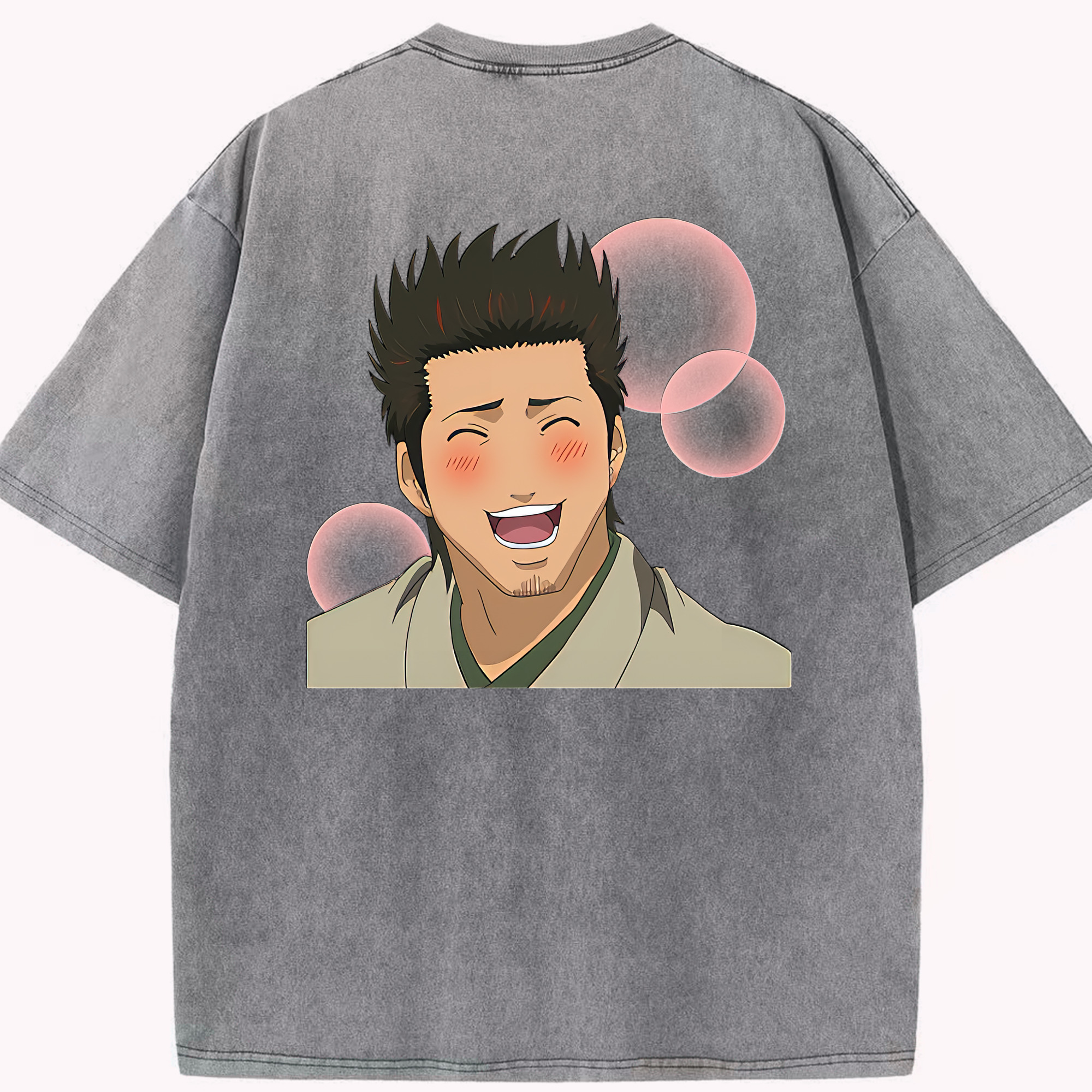 （画像用） ぎんたま 坂田銀時（さかたぎんとき） 神楽 志村新八（しむら しんぱち） GINTAMA Sakata Gintoki Kagura Shimura Shinpachi 綿100% ヴィンテージ風 半袖Tシャツ（背面プリント）